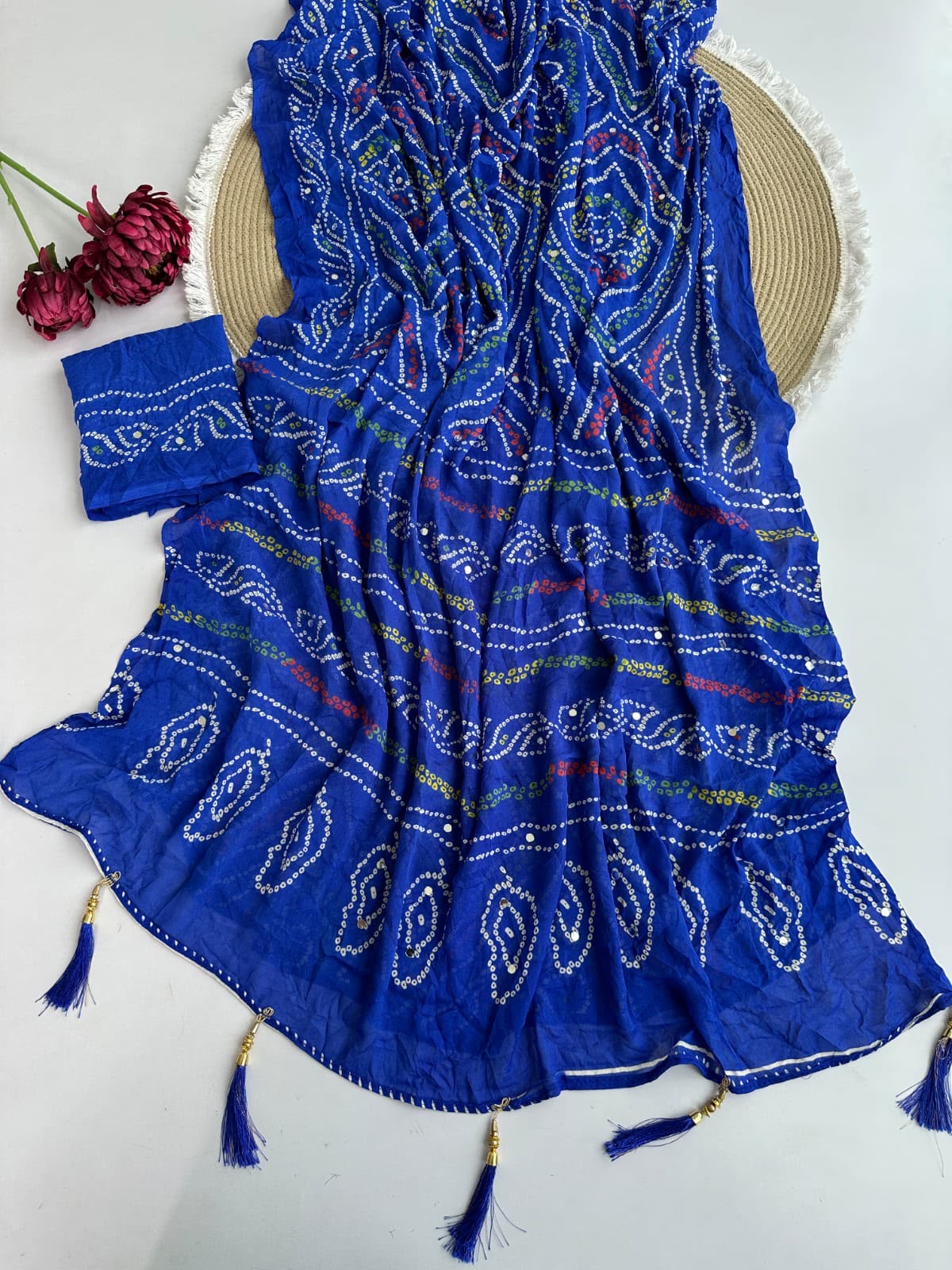 Full saree of moss crepe