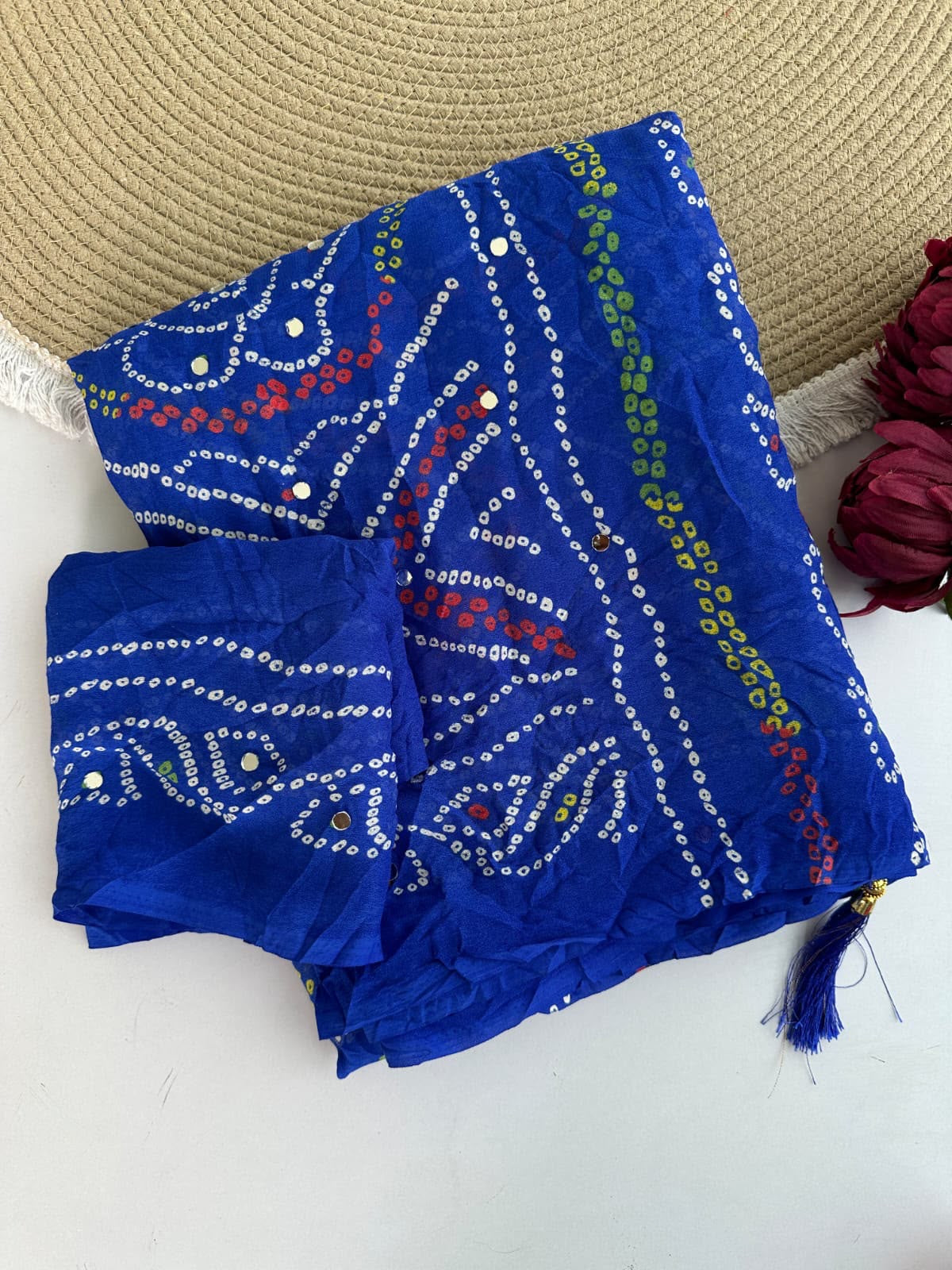 Full saree of moss crepe