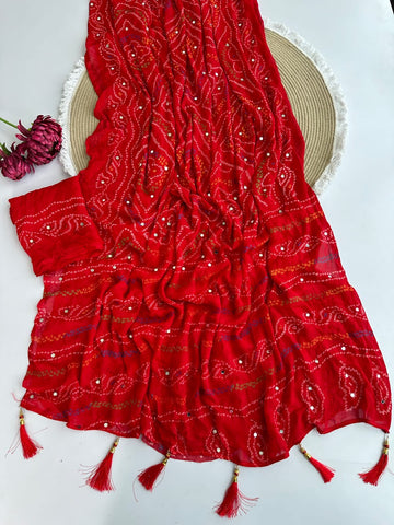 Full saree of moss crepe