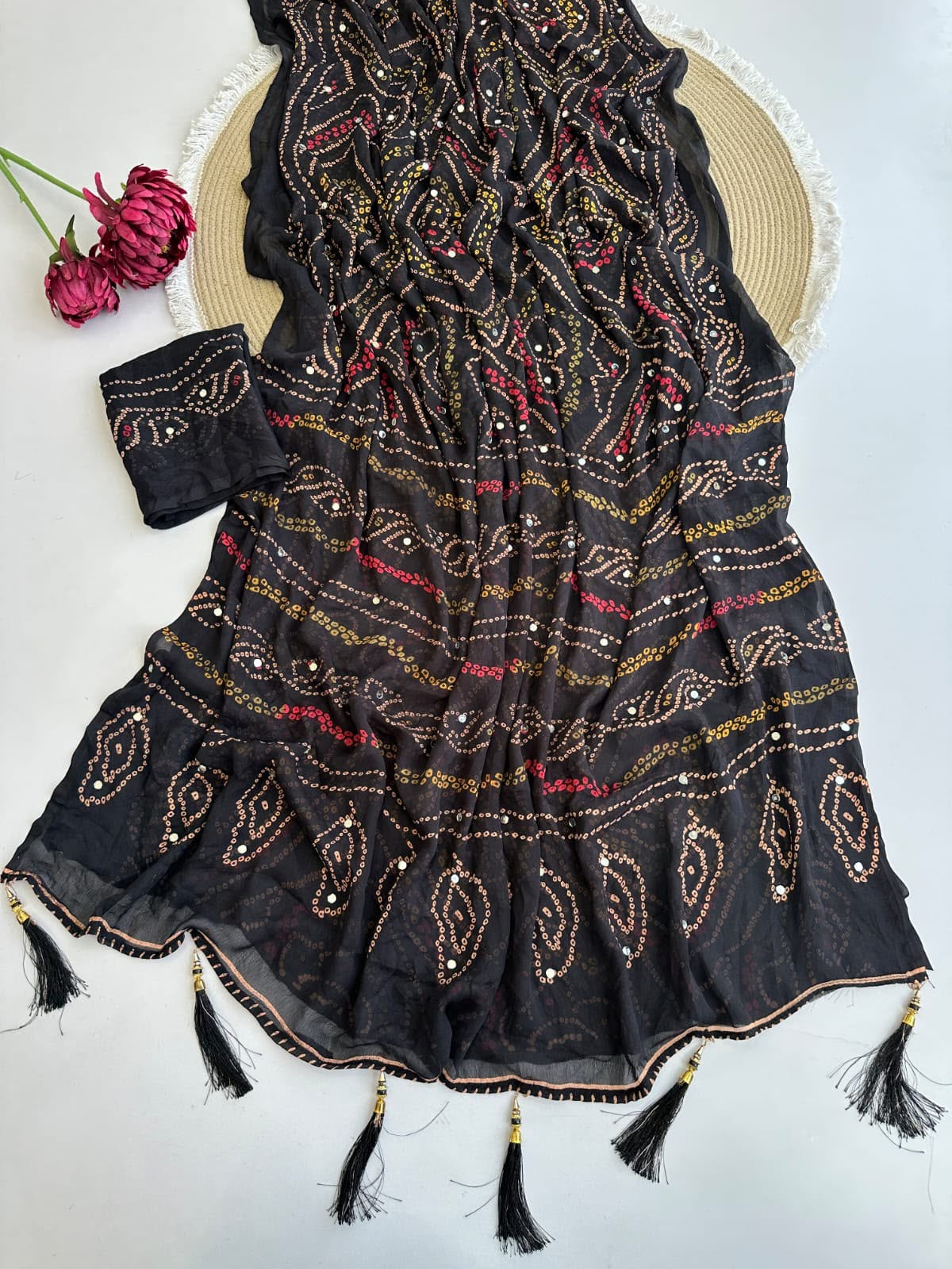Full saree of moss crepe