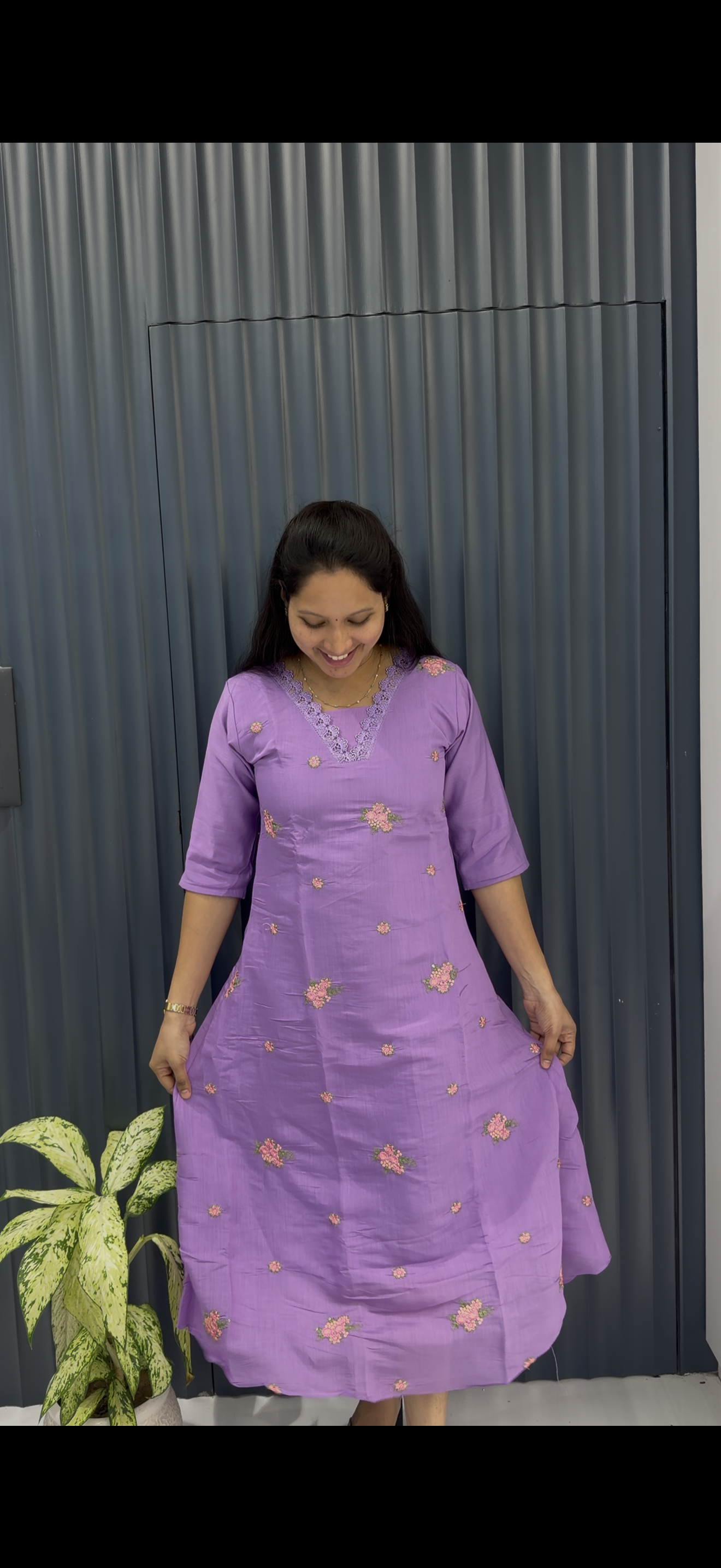 Mul chenderi A-line frock