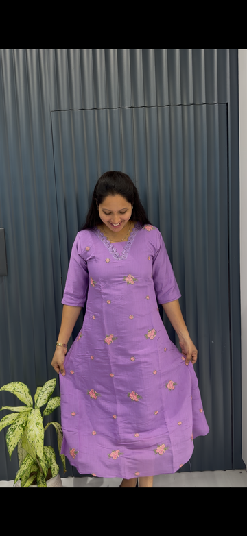 Mul chenderi A-line frock