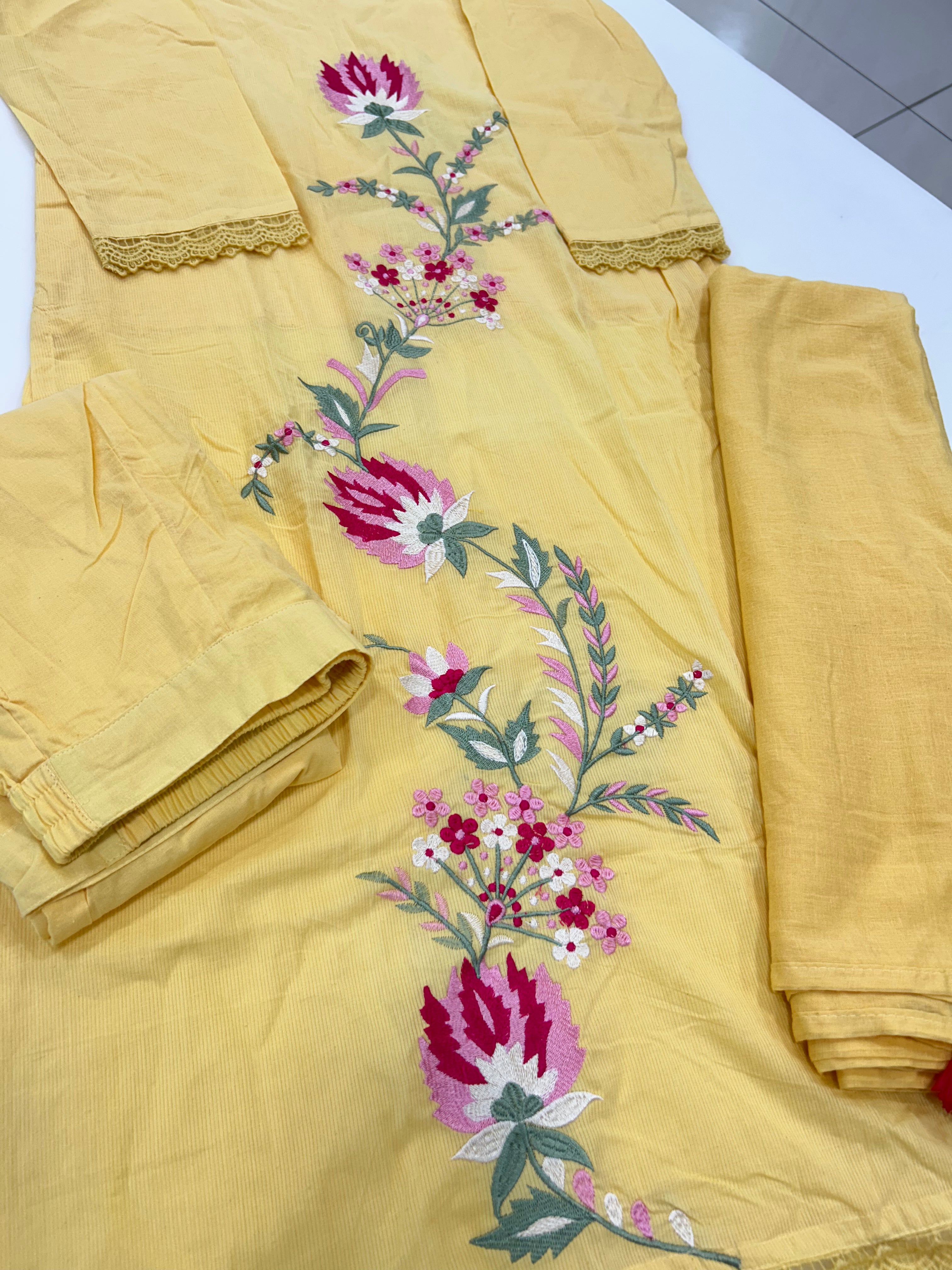 Cotton straight cut 3-piece set