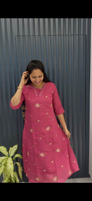 Mul chenderi A-line frock