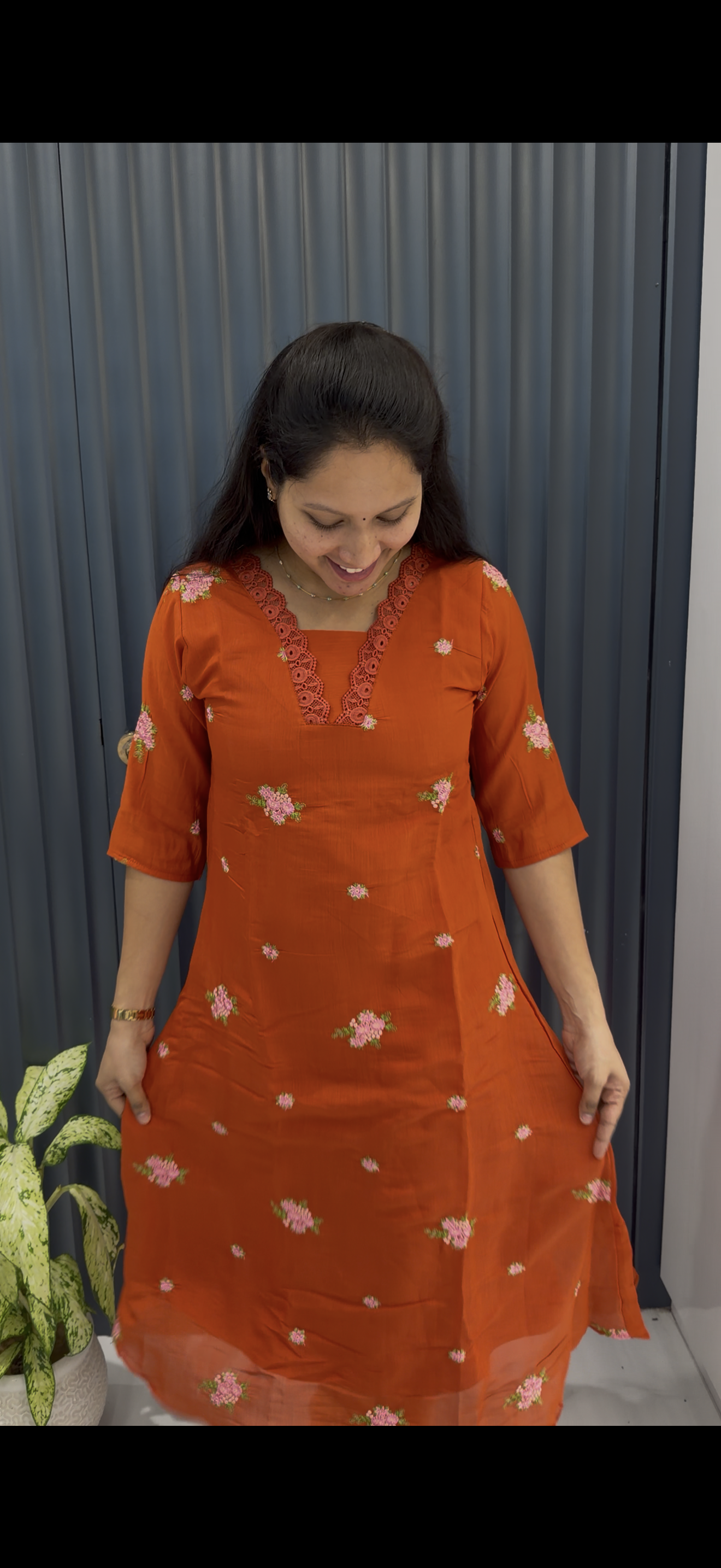 Mul chenderi A-line frock