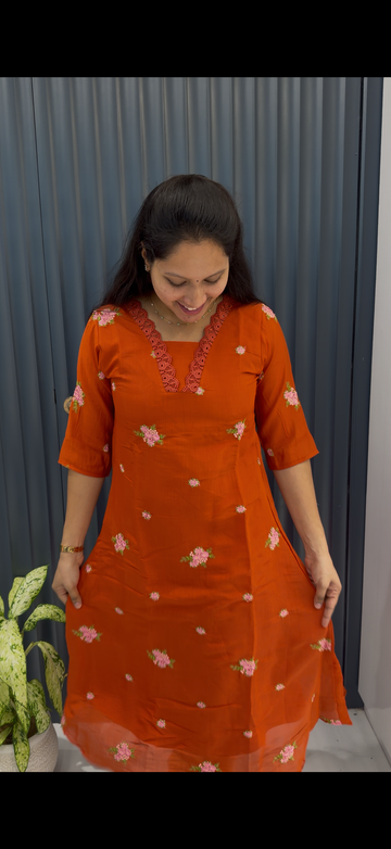 Mul chenderi A-line frock