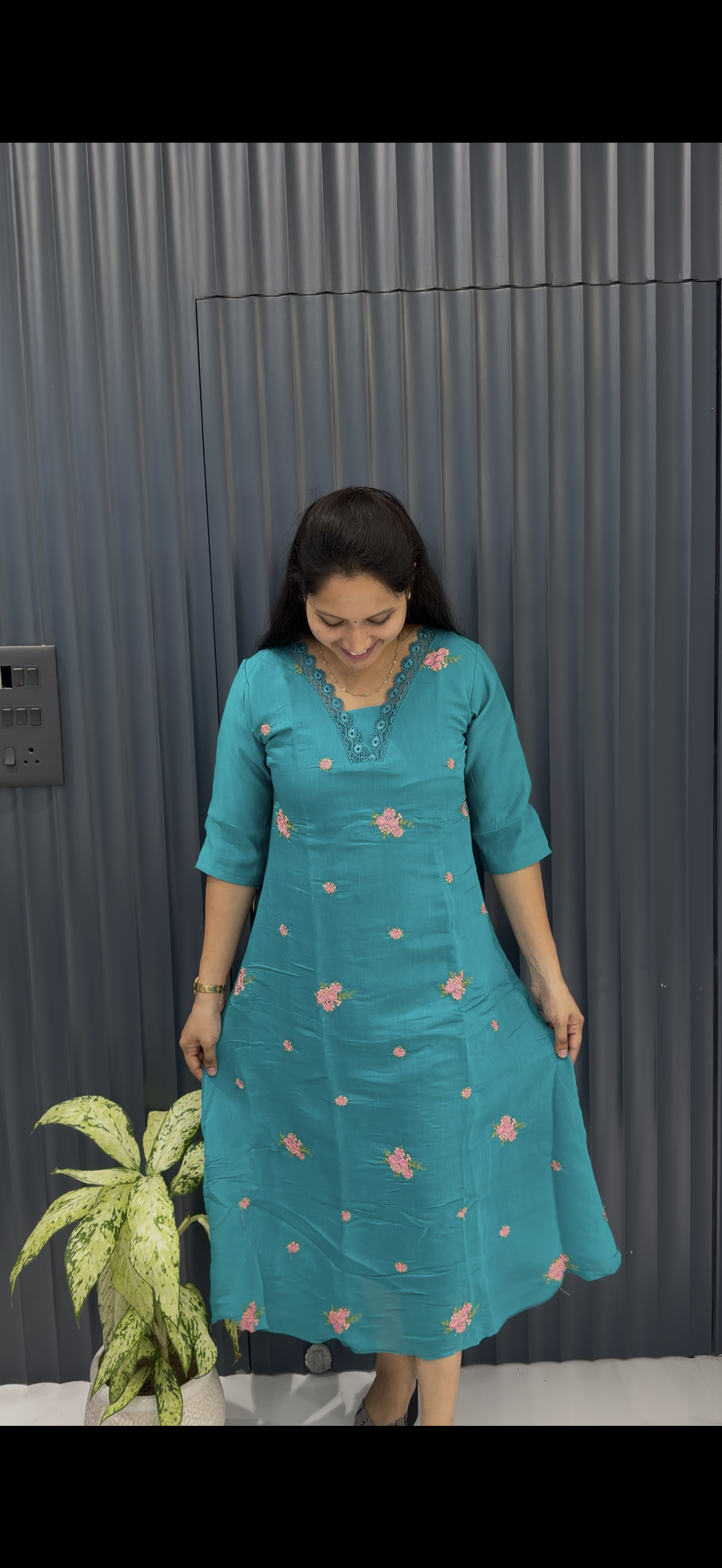 Mul chenderi A-line frock