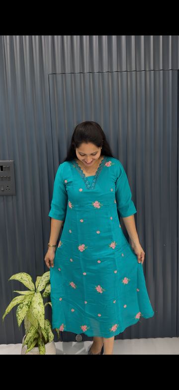 Mul chenderi A-line frock