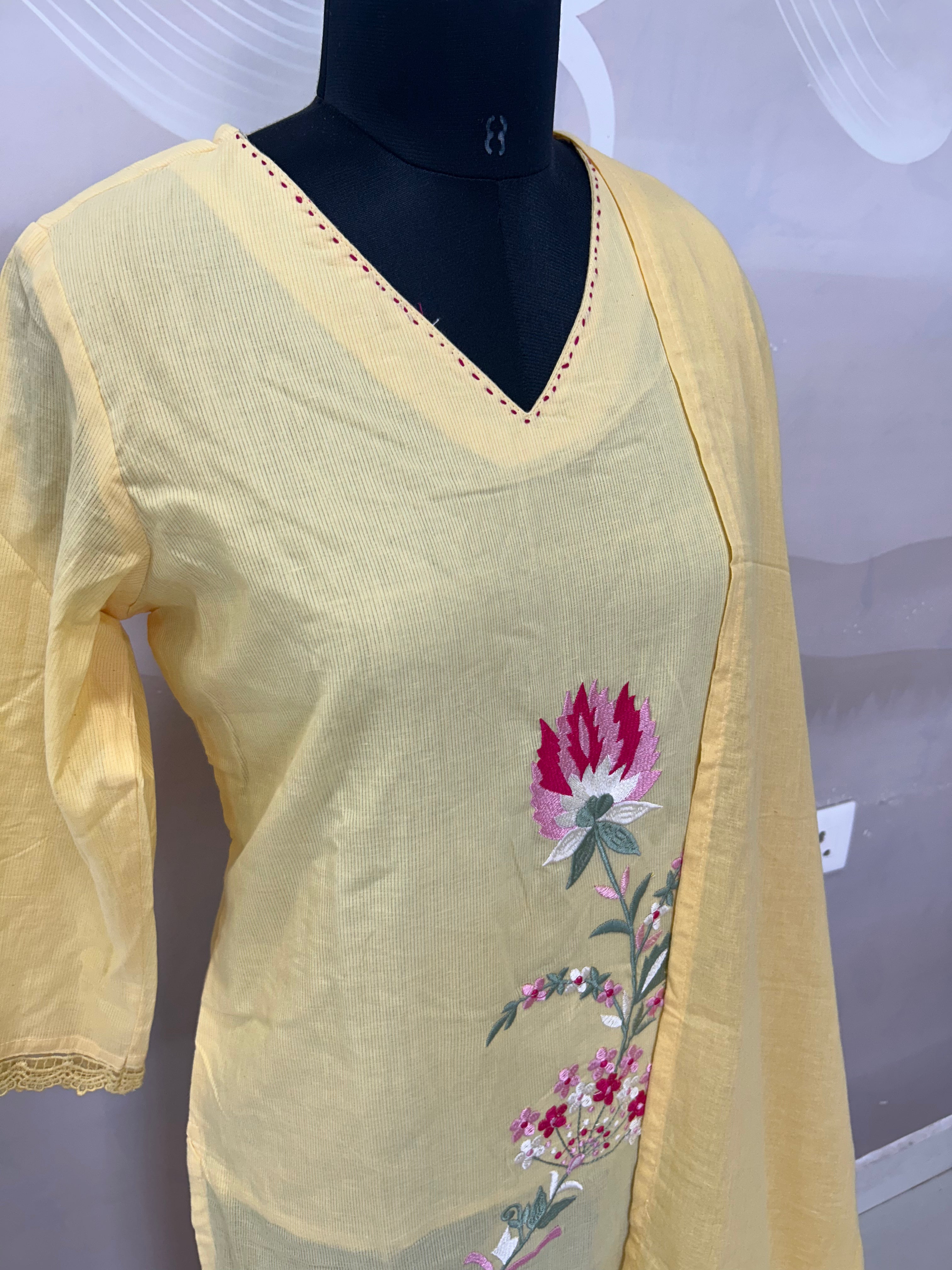 Cotton straight cut 3-piece set