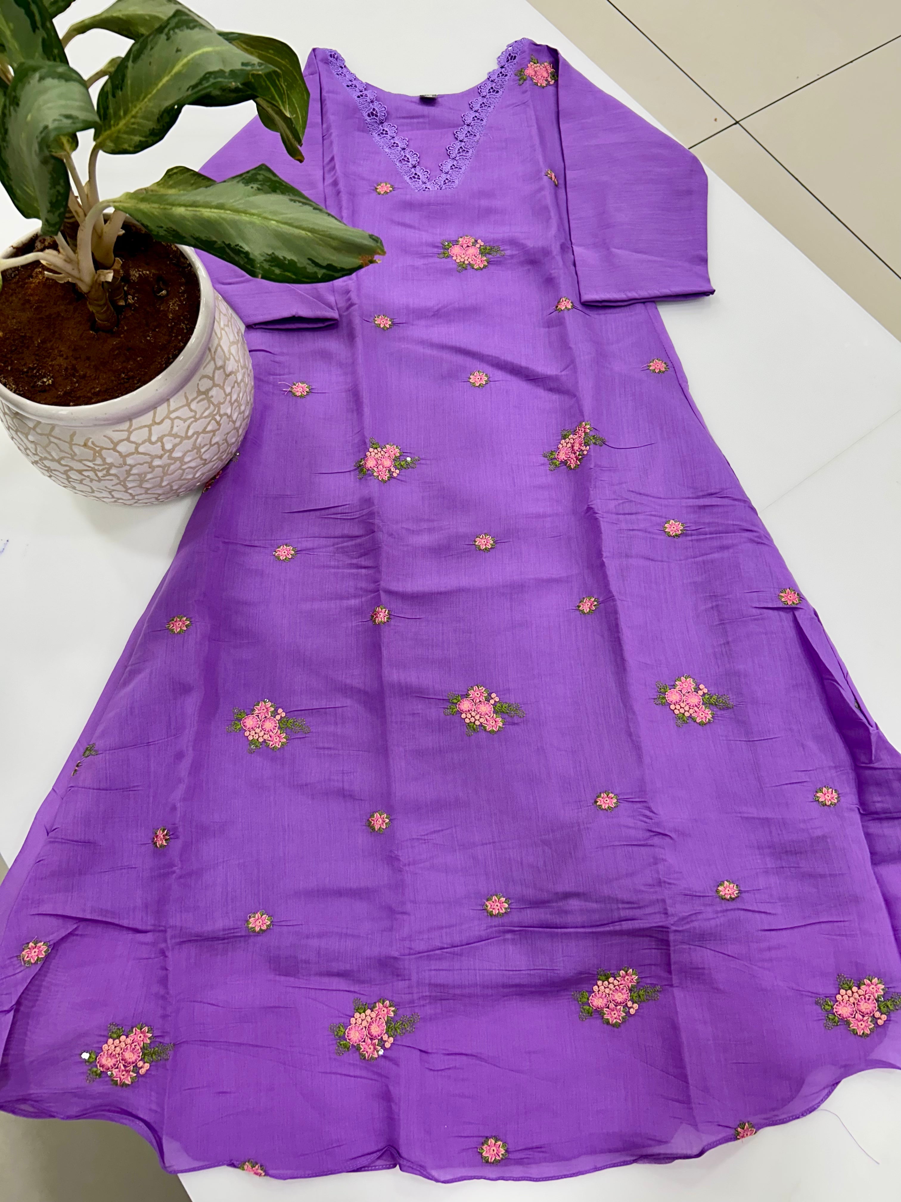 Mul chenderi A-line frock