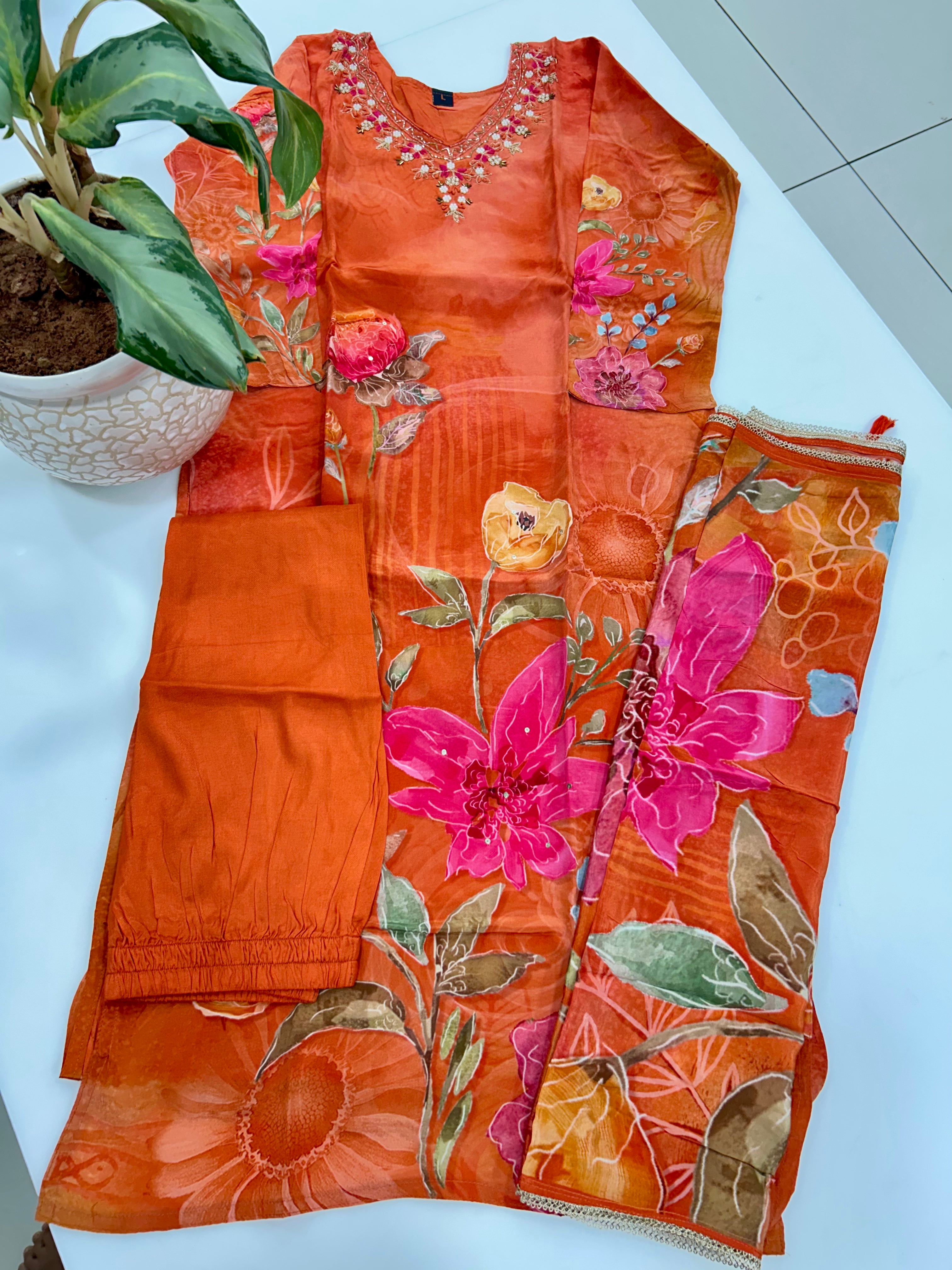 Muslin fabric 3-piece set