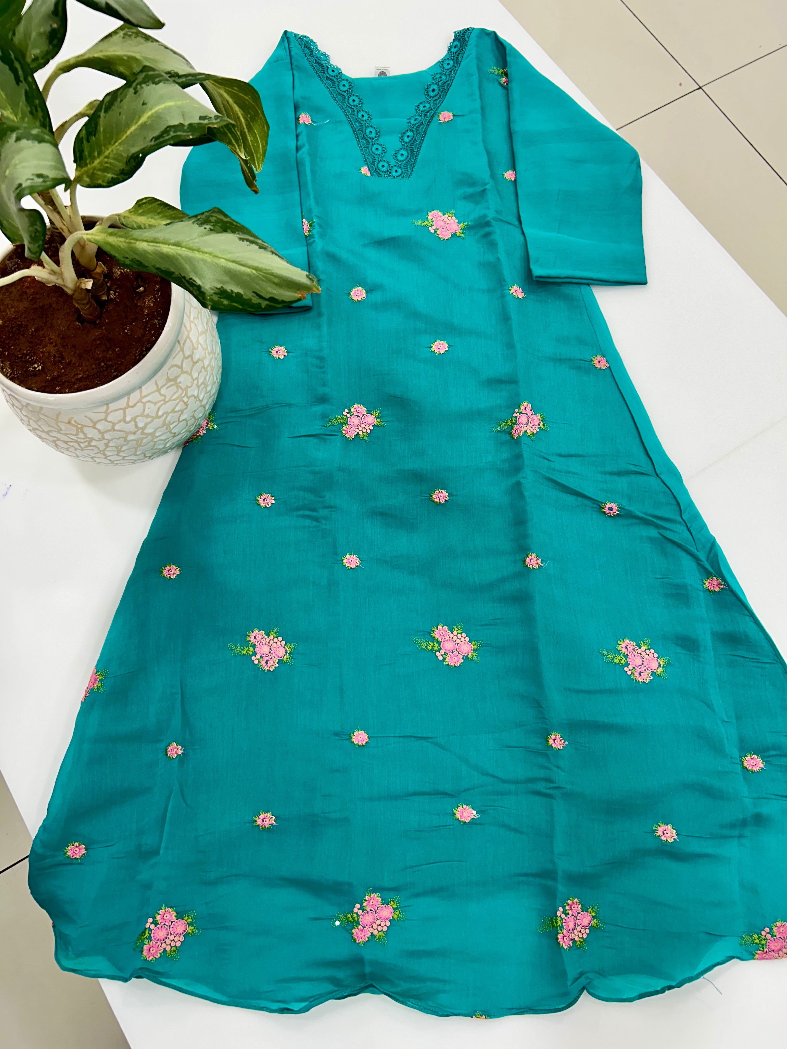 Mul chenderi A-line frock