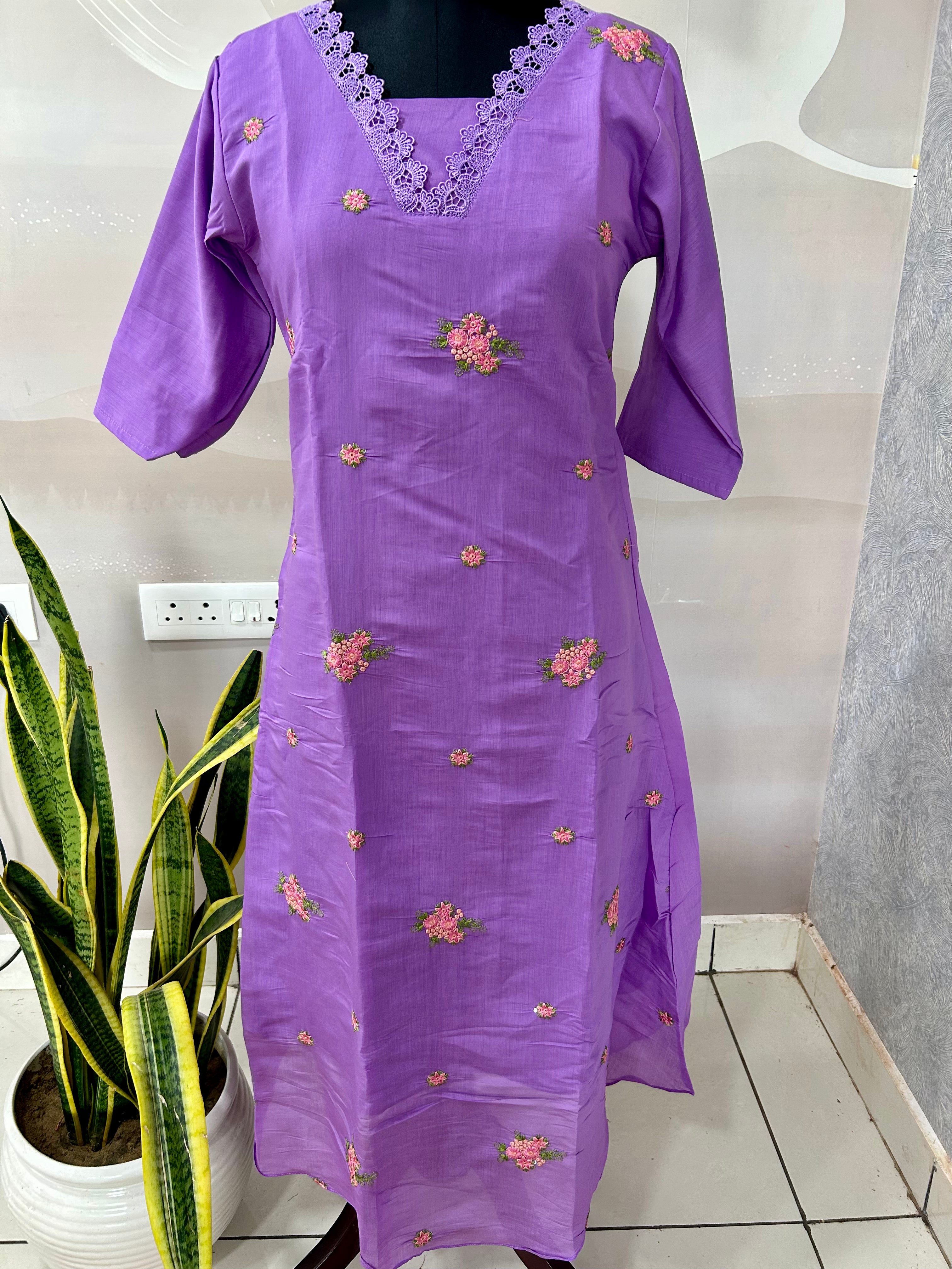 Mul chenderi A-line frock