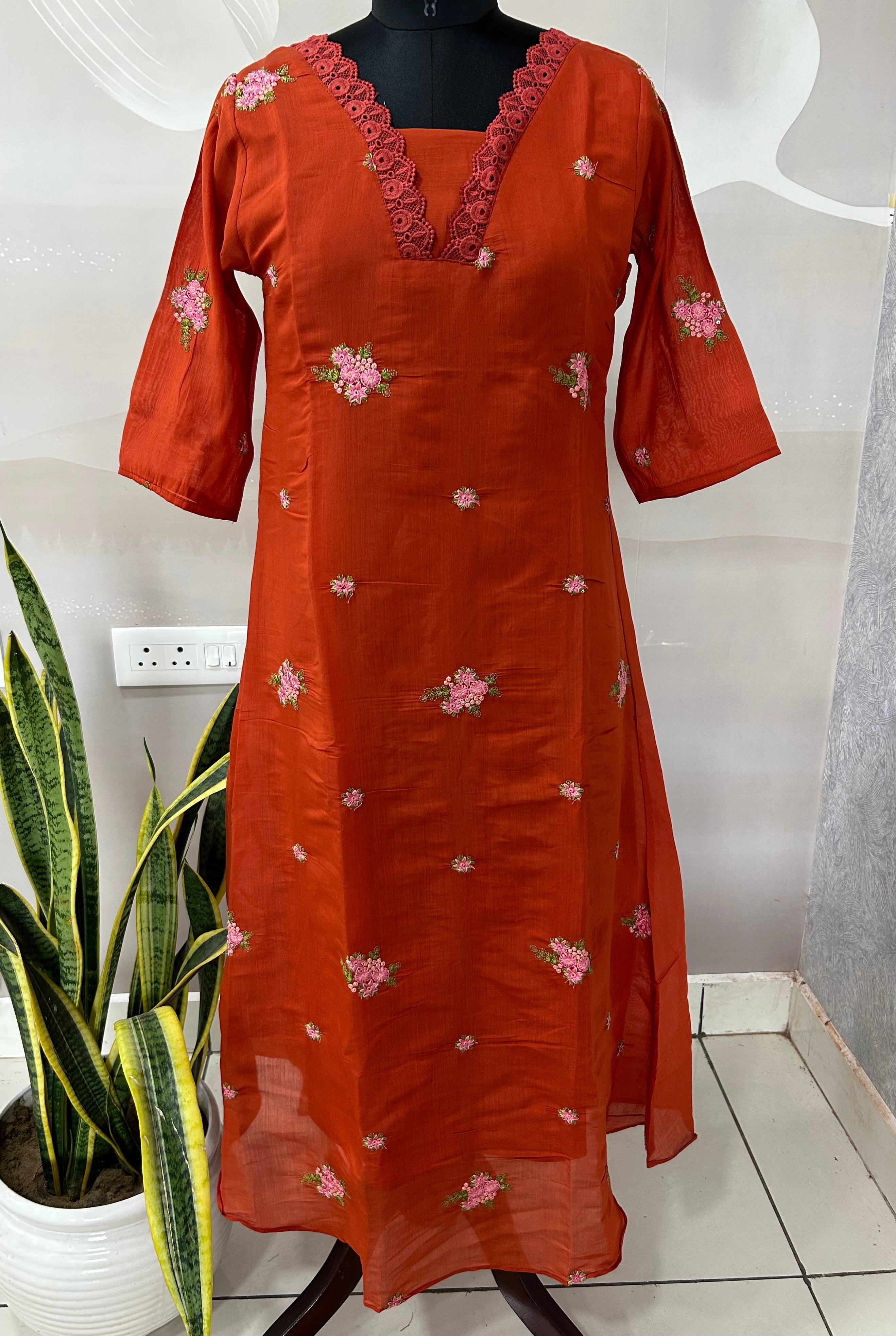 Mul chenderi A-line frock