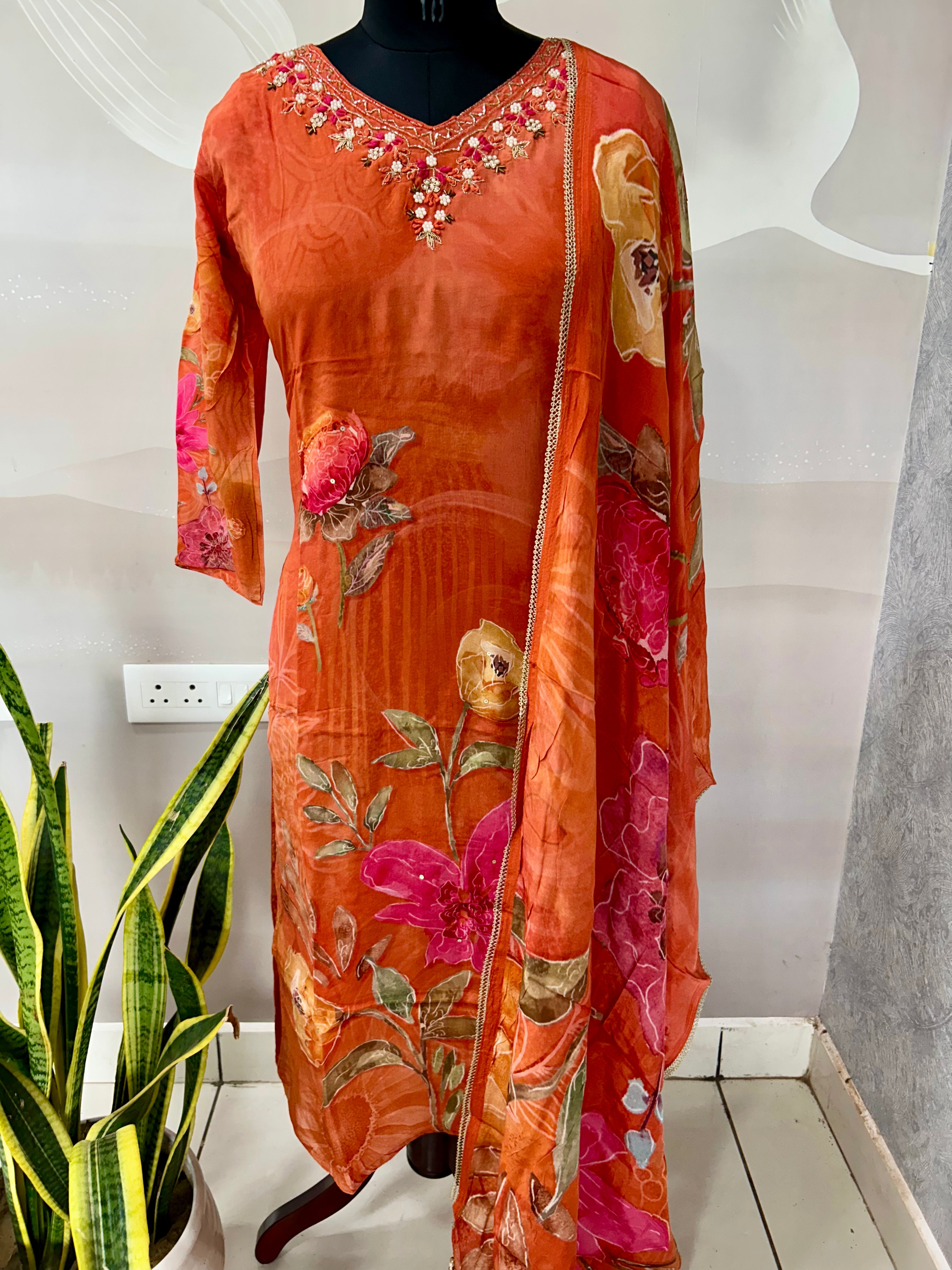 Muslin fabric 3-piece set