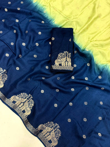 2D Muslin silk shaded saree