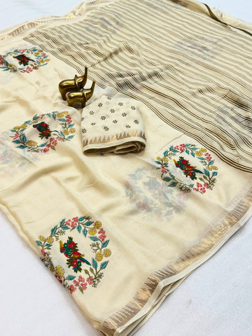 Moss Pnachi print saree