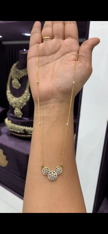 Beautiful CZ stone pendant with Chandraharam chain 18 inchs long
