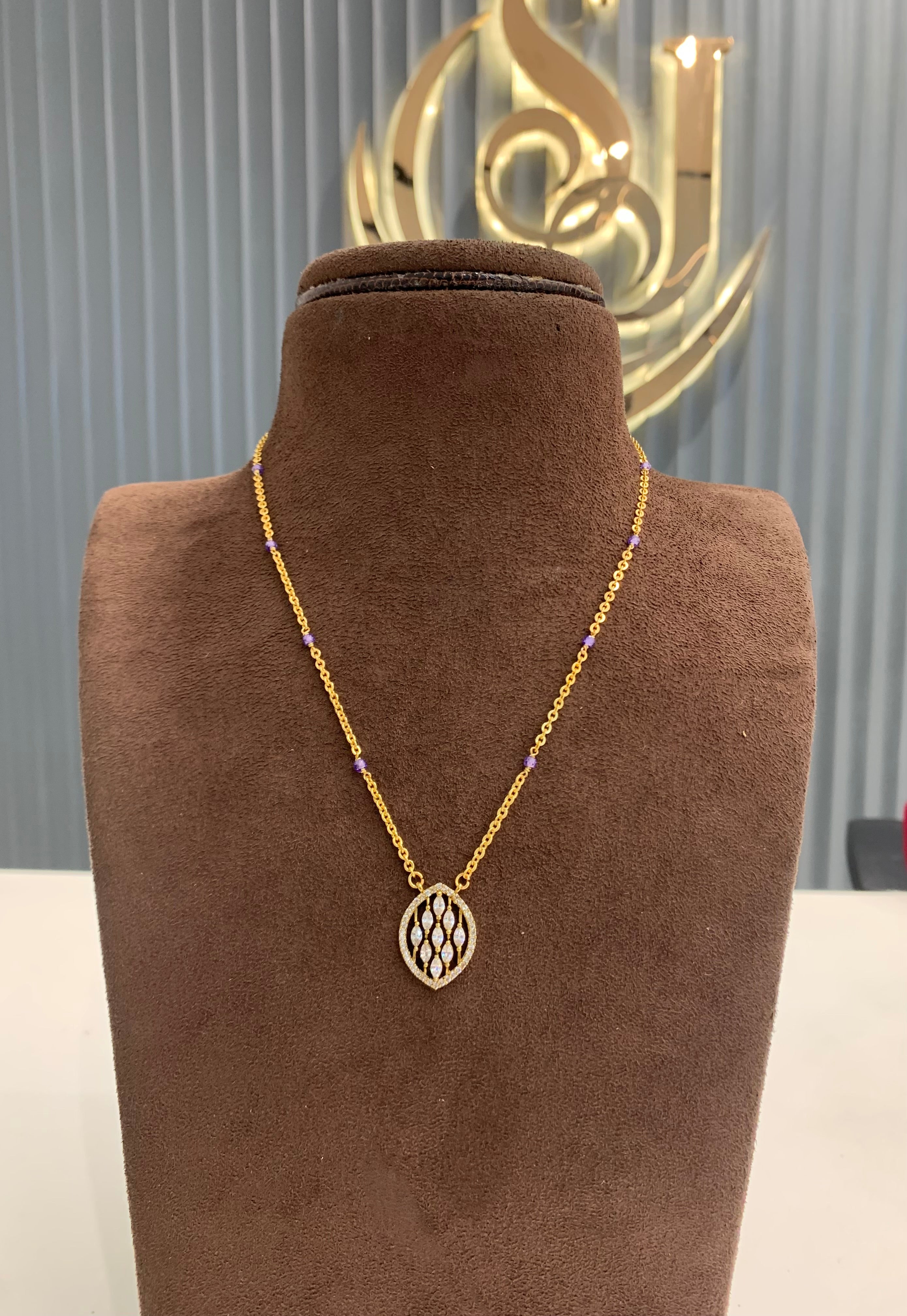 Beautiful locket with Simple Chandraharam chain 18 inchs long