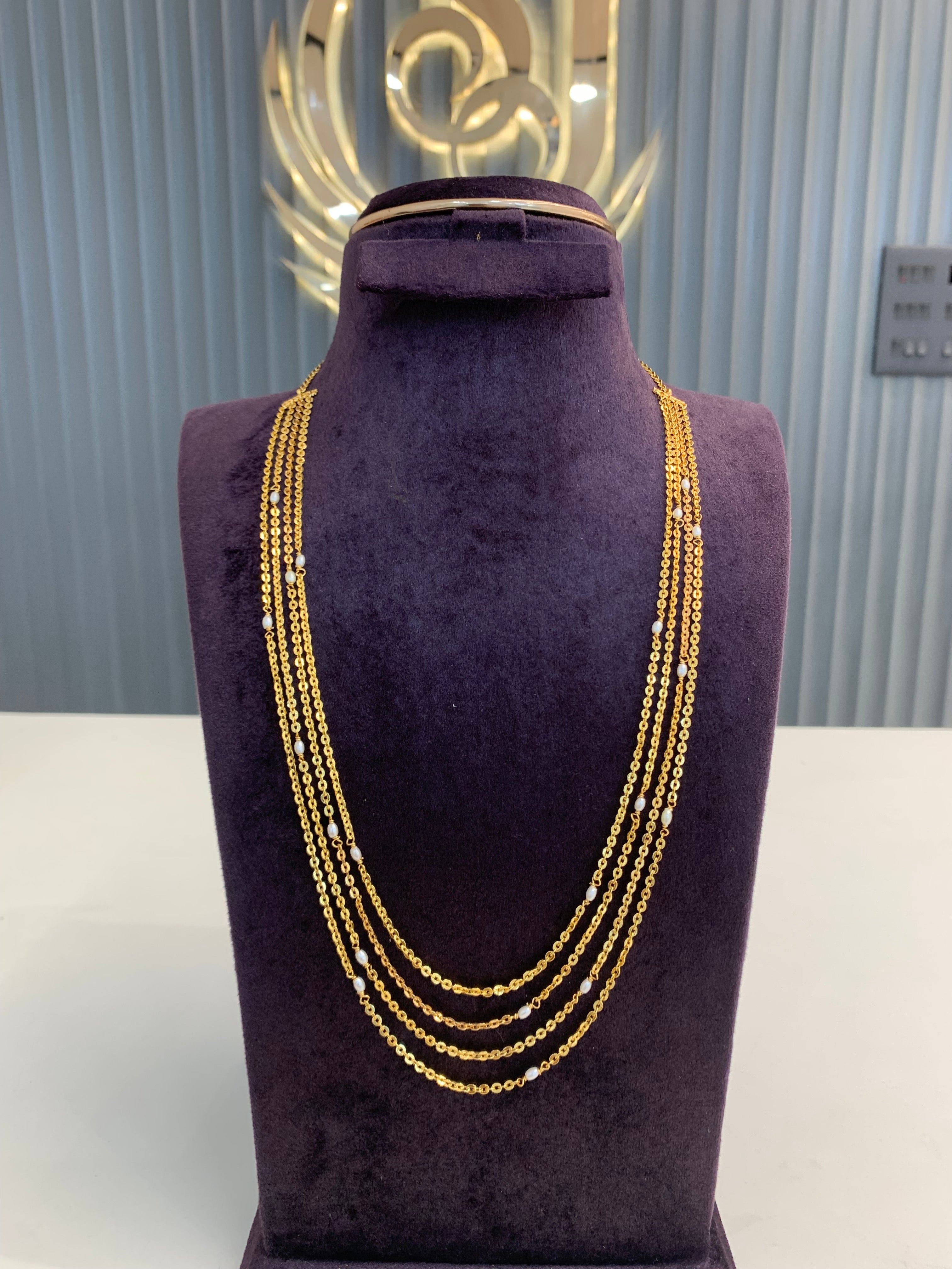 Beautiful 4 steps Chandraharam chain 22 inchs long