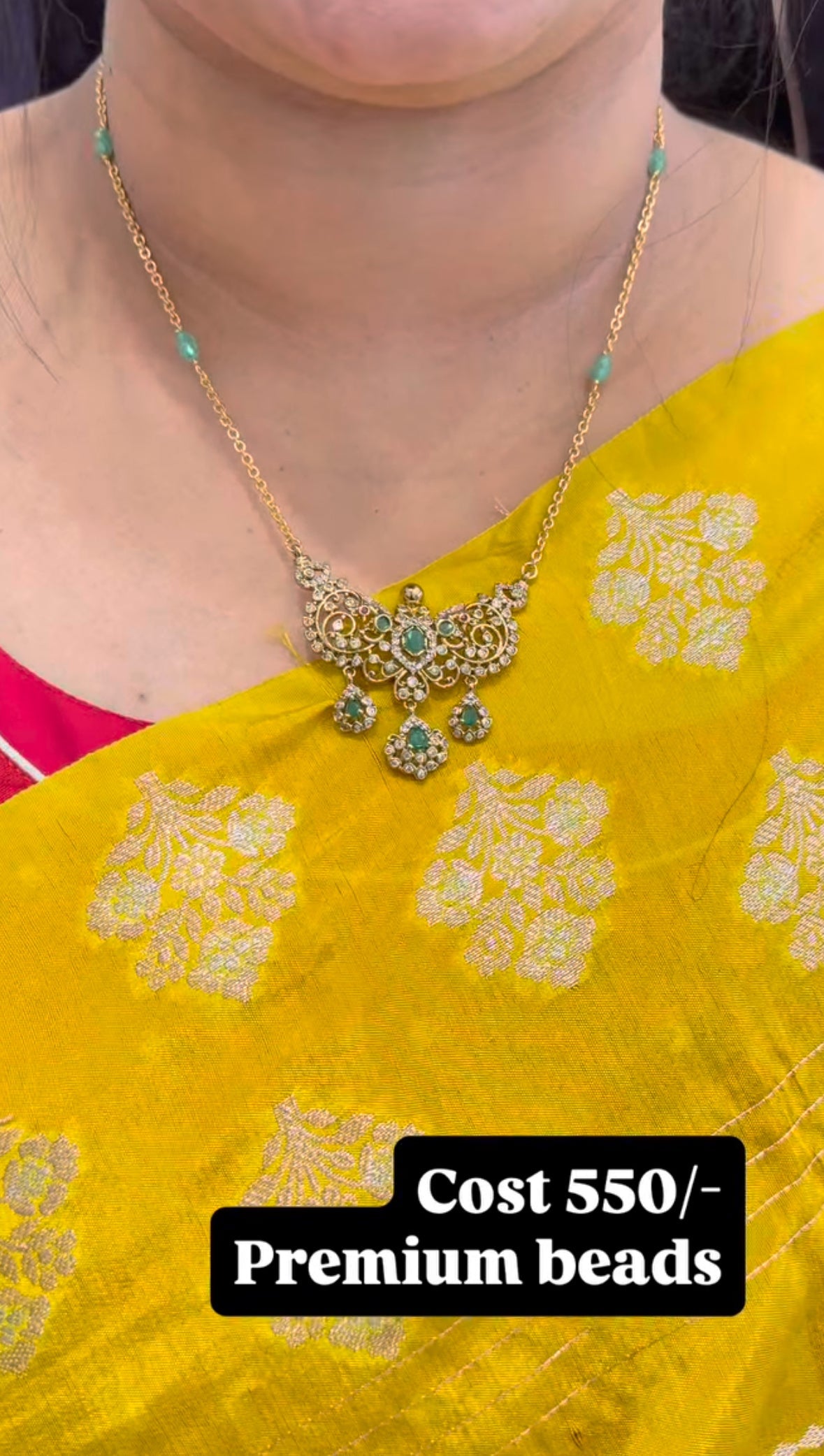Beautiful Locket set with Chandraharam chain 18 inchs long