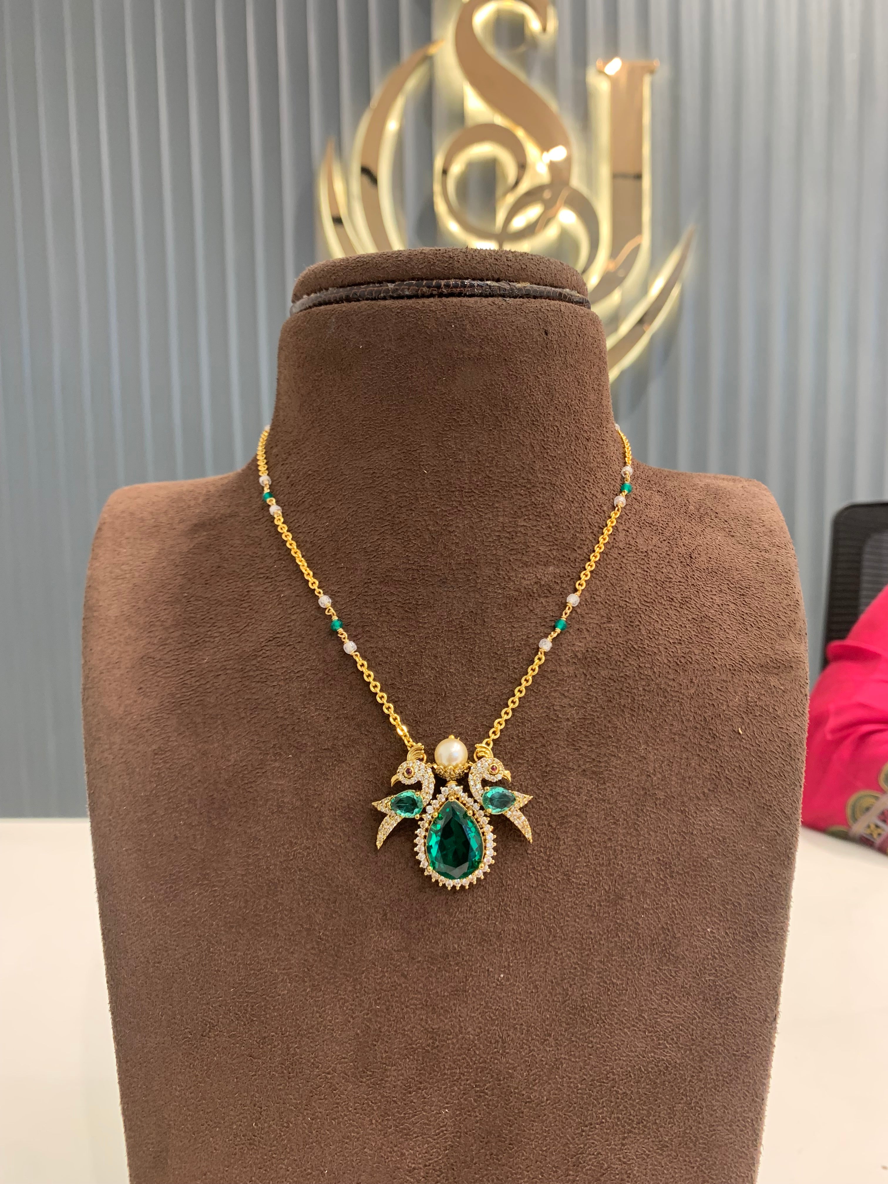 Beautiful Pendent with simple Chandraharam chain