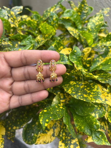 Beautiful dailywear multi stone earrings with screwback