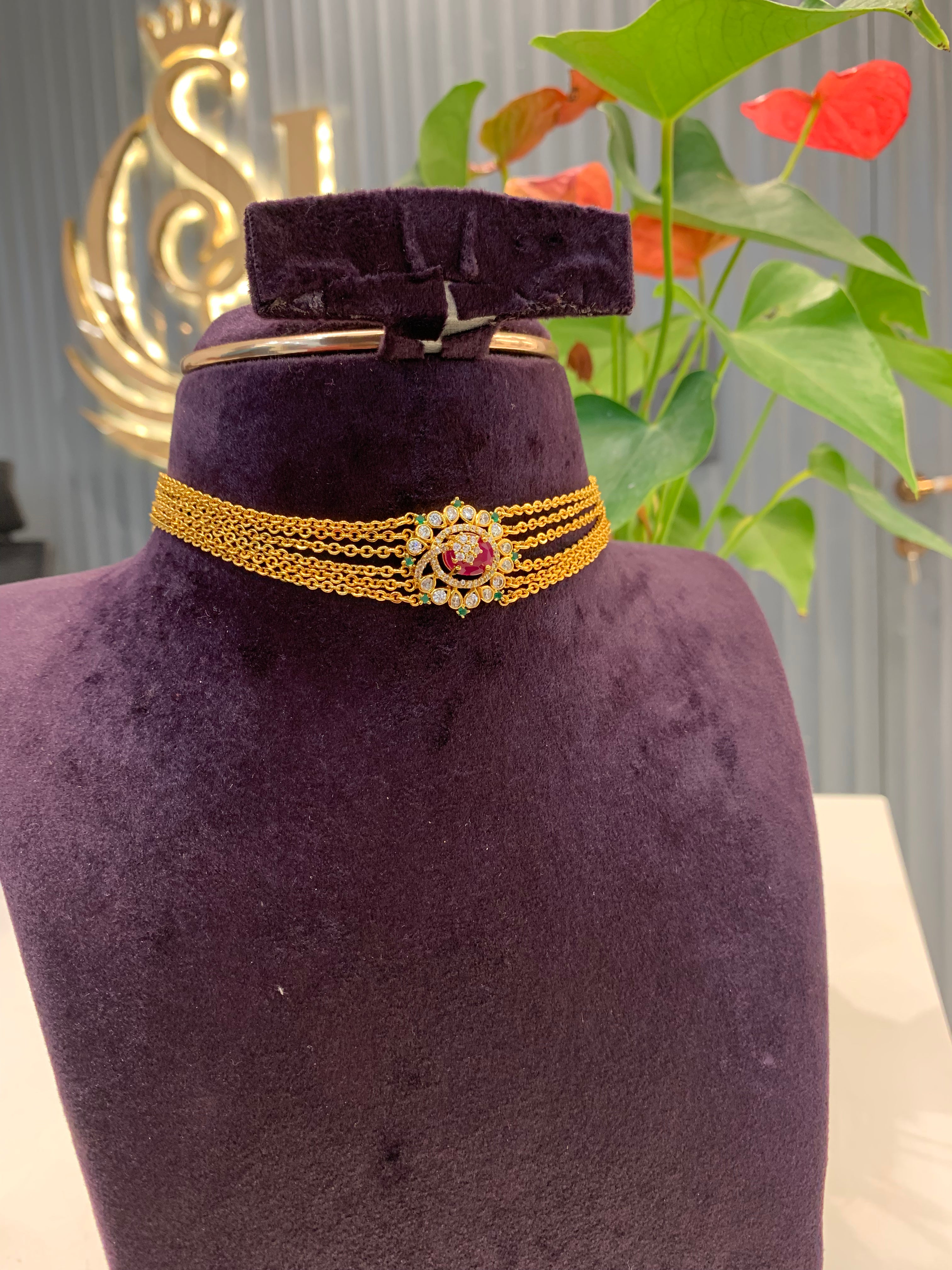 Beautiful Chandraharam chokar with simple pendant