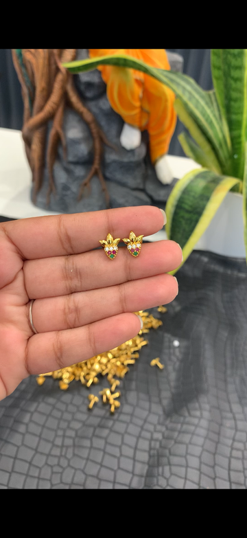 Cute dailywear screw back studs with multi colour stone