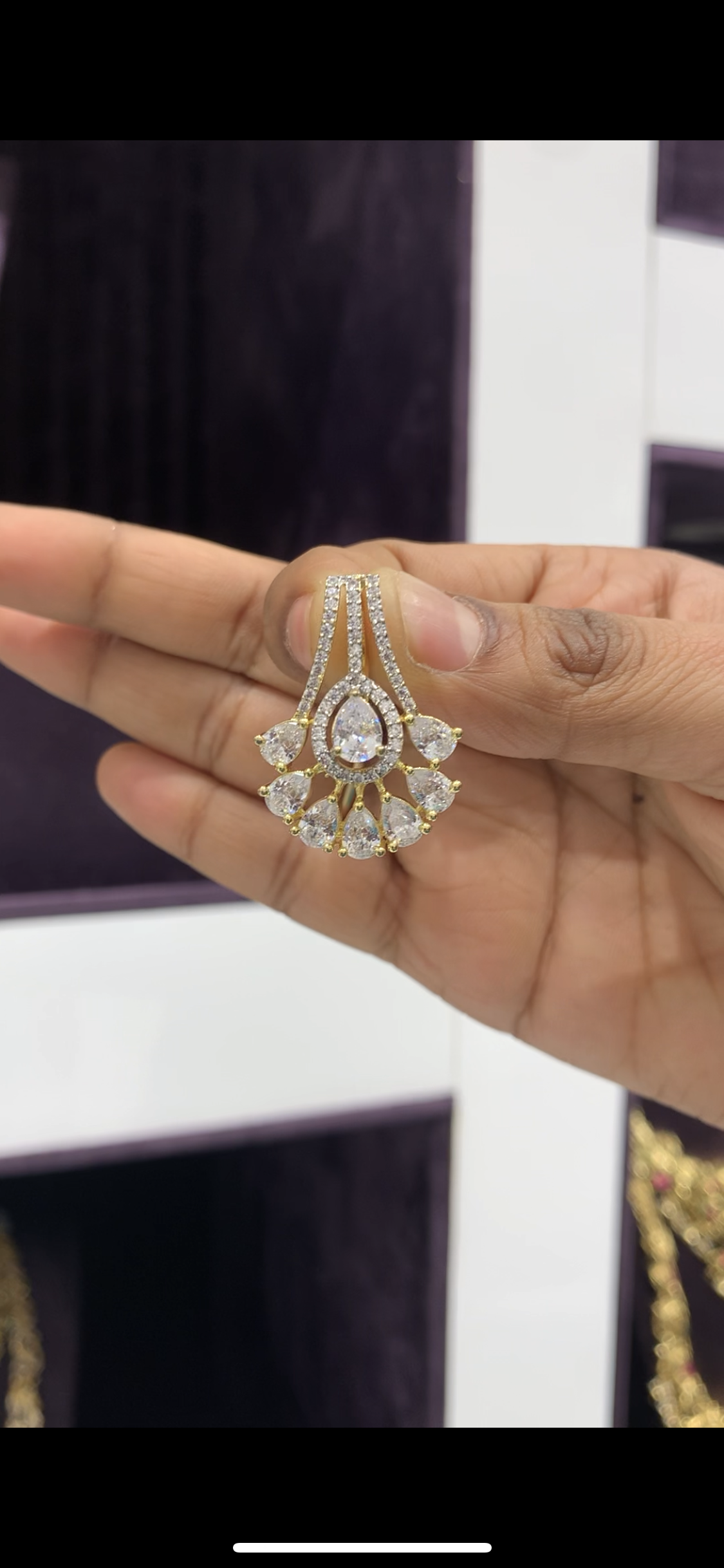 Beautiful Diamond Replica pendant with back hook