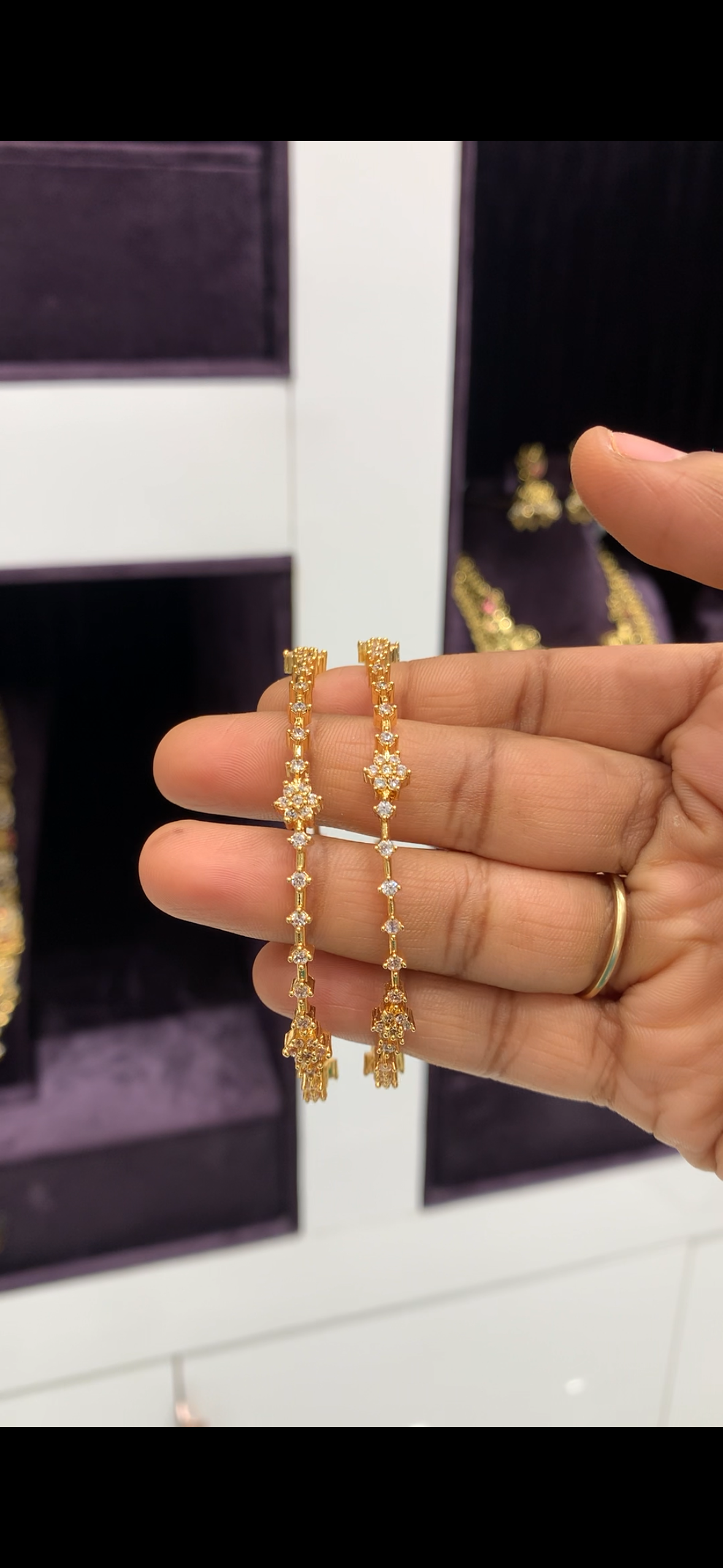 Beautiful white stone bangles