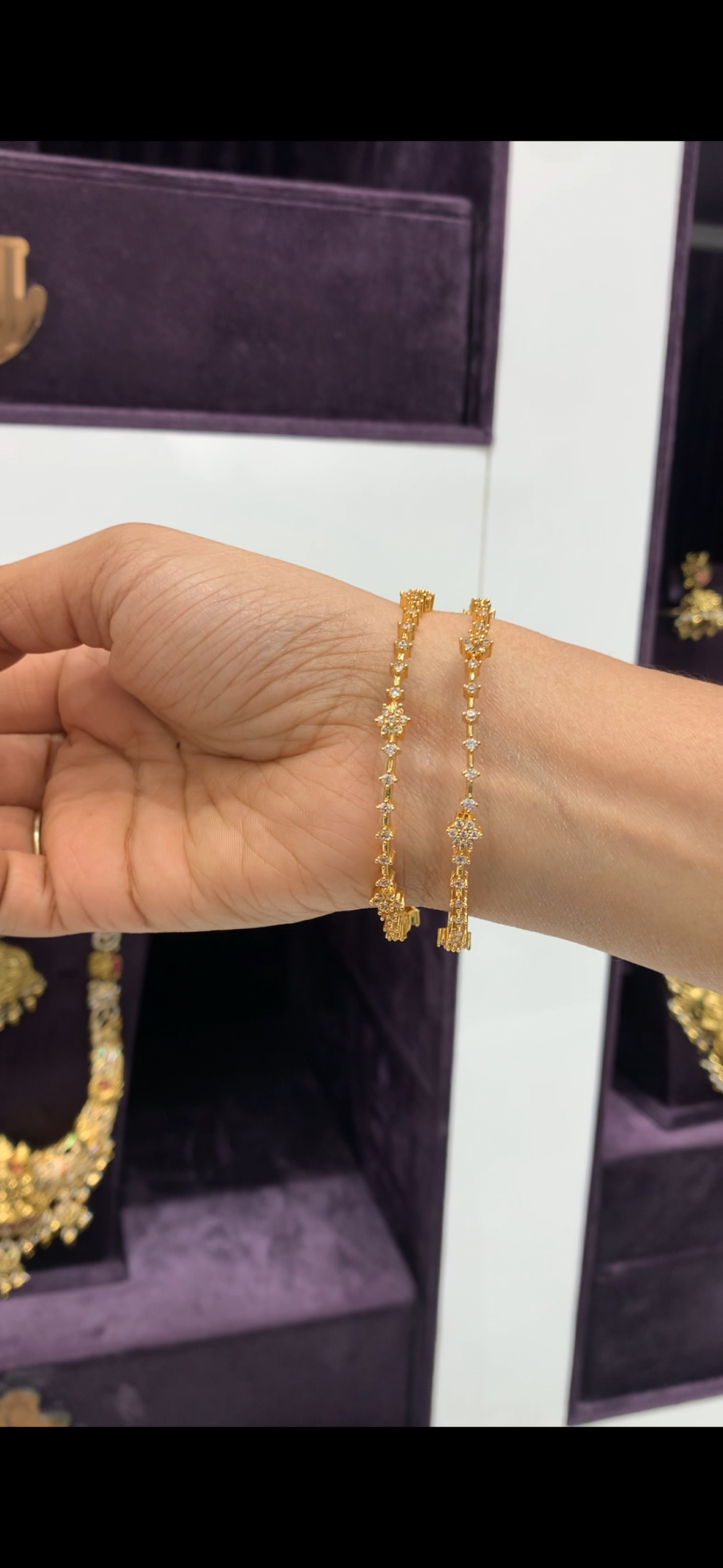 Beautiful white stone bangles