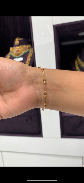 Beautiful purple beads hand making bracelet