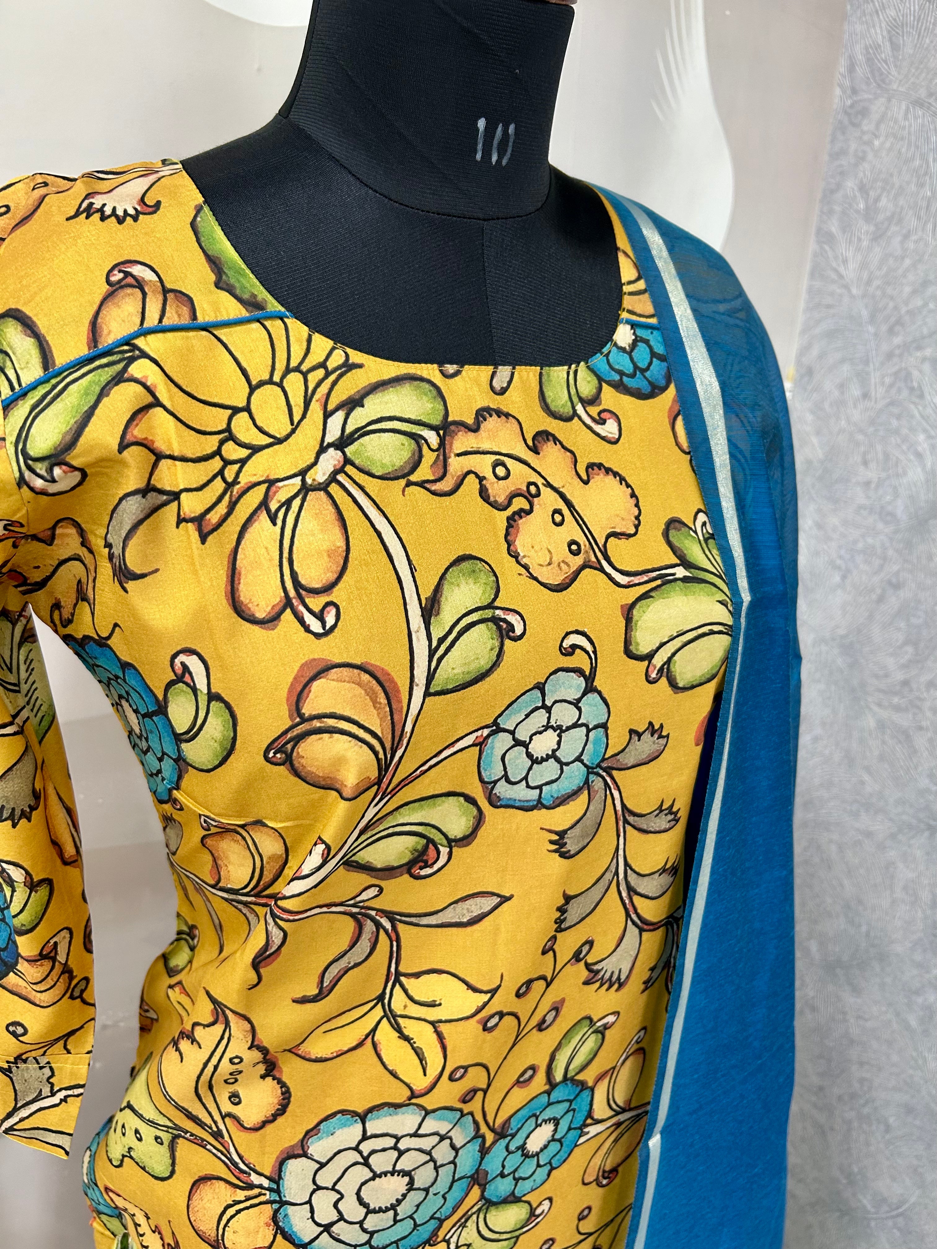 Straight cut penkalamkari 3-piece set