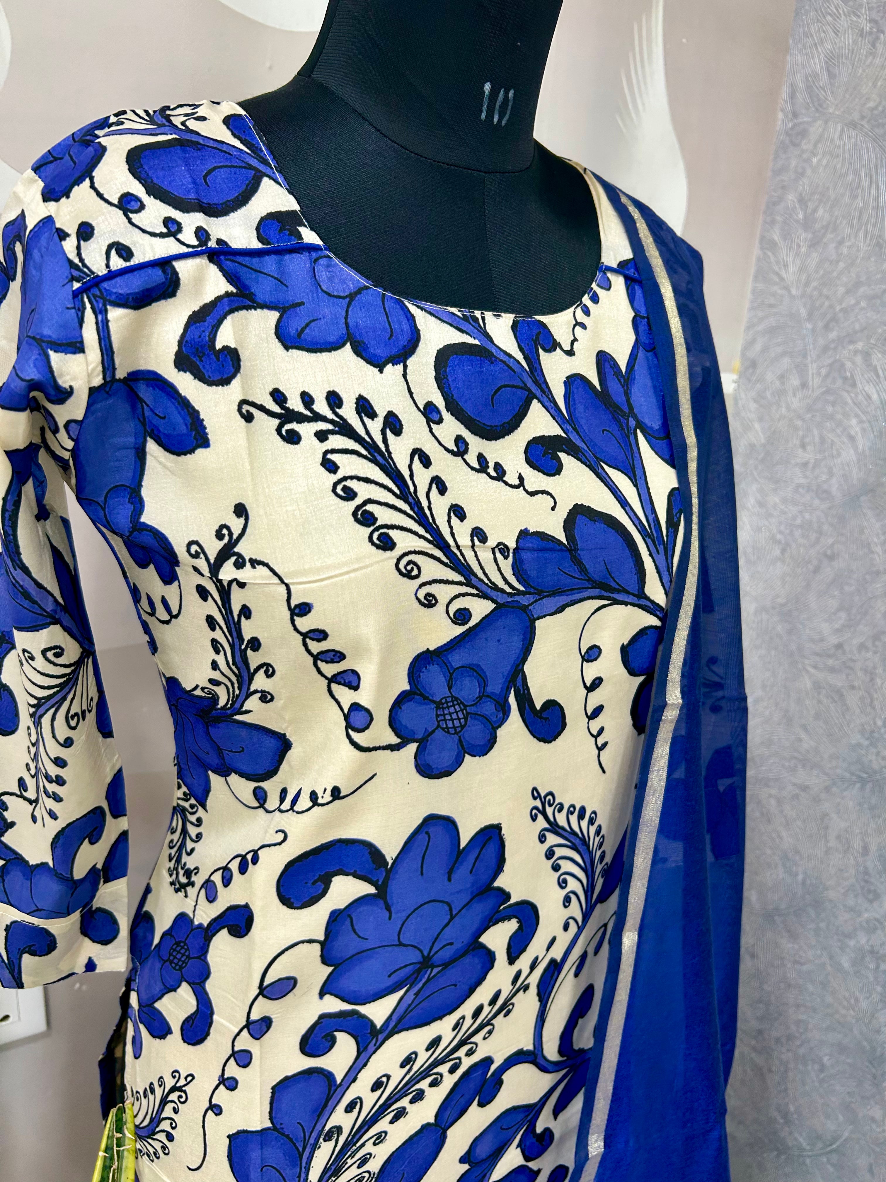Straight cut penkalamkari 3-piece set