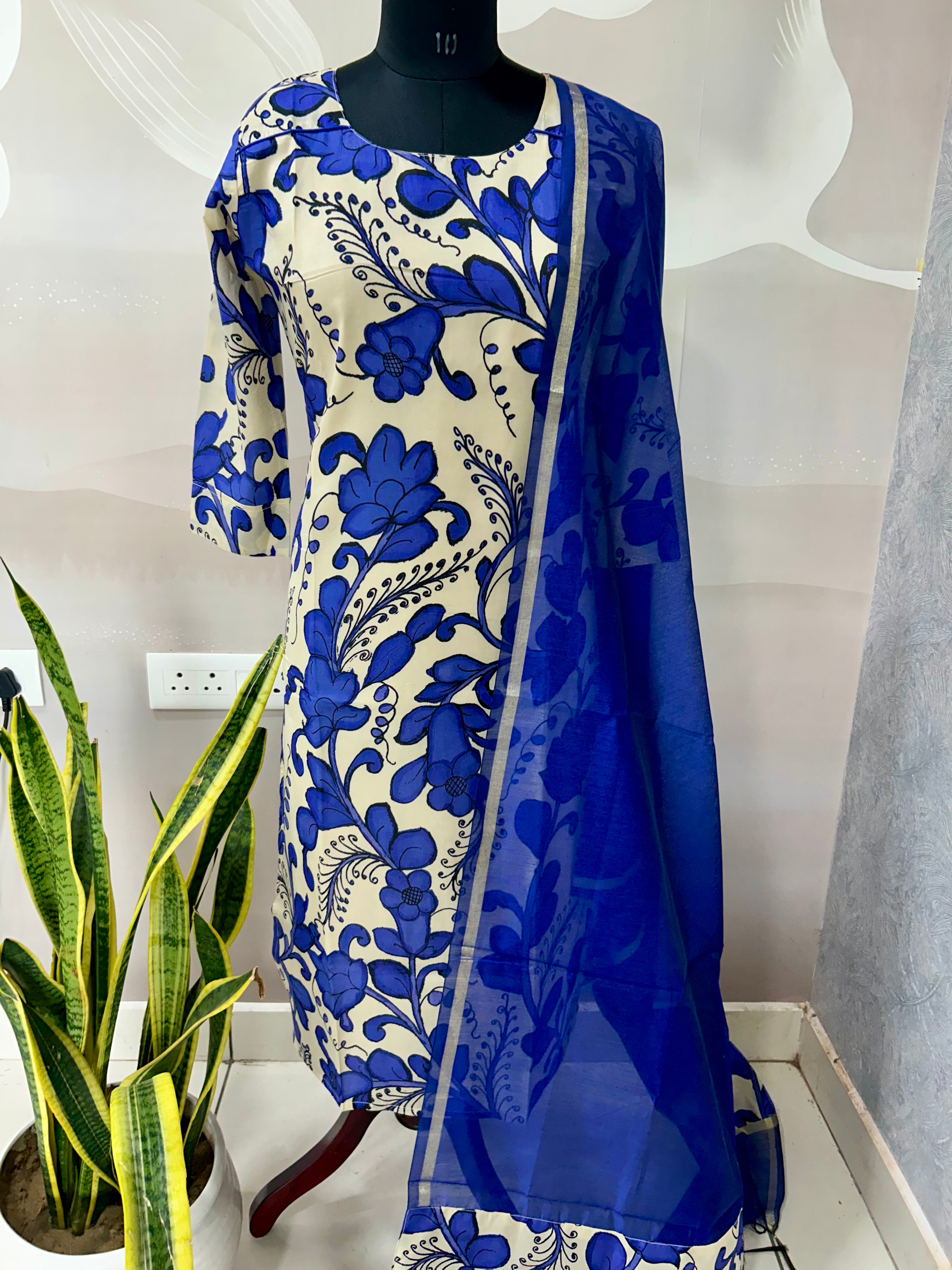 Straight cut penkalamkari 3-piece set