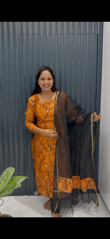 Straight cut penkalamkari 3-piece set