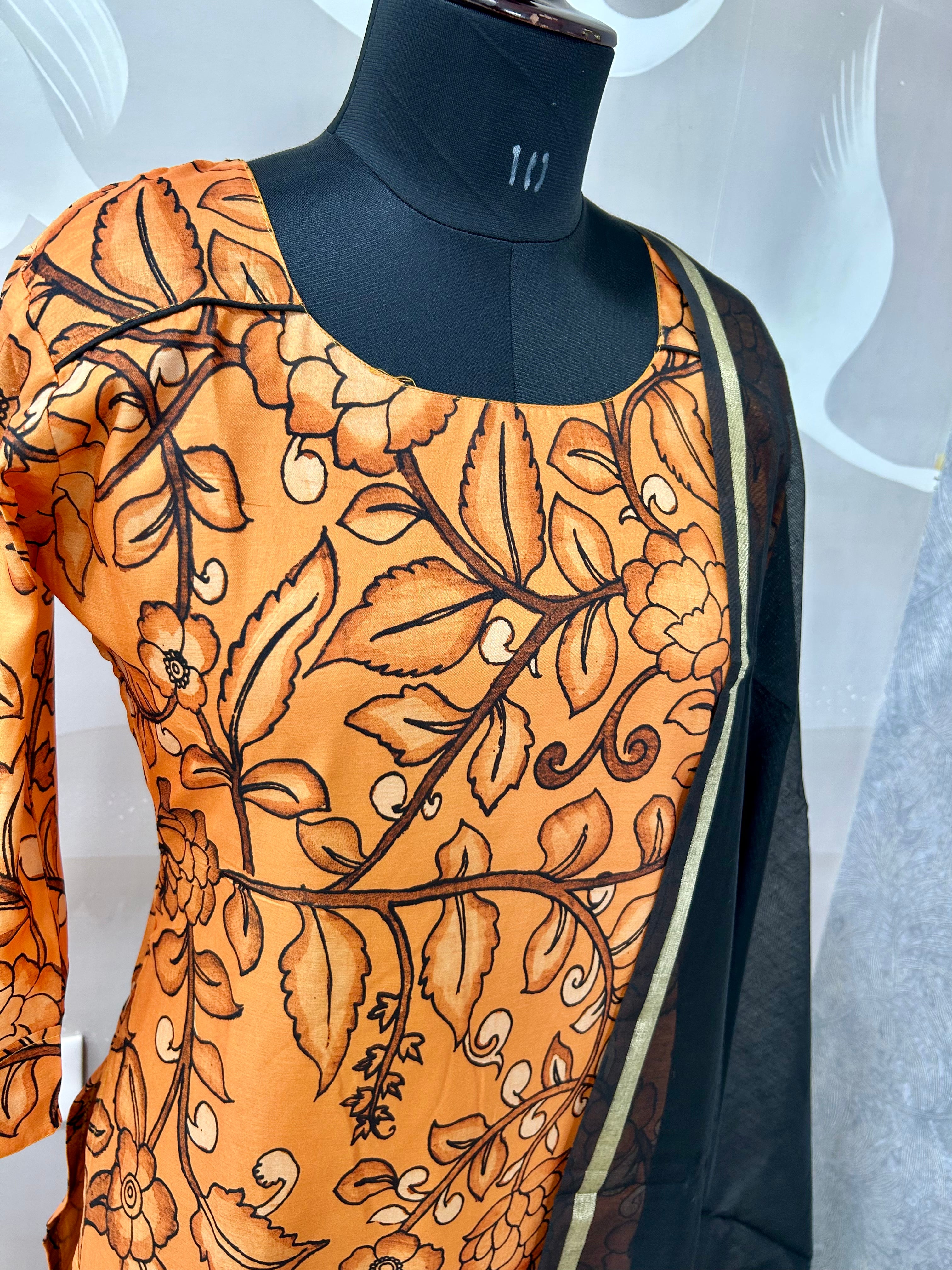 Straight cut penkalamkari 3-piece set