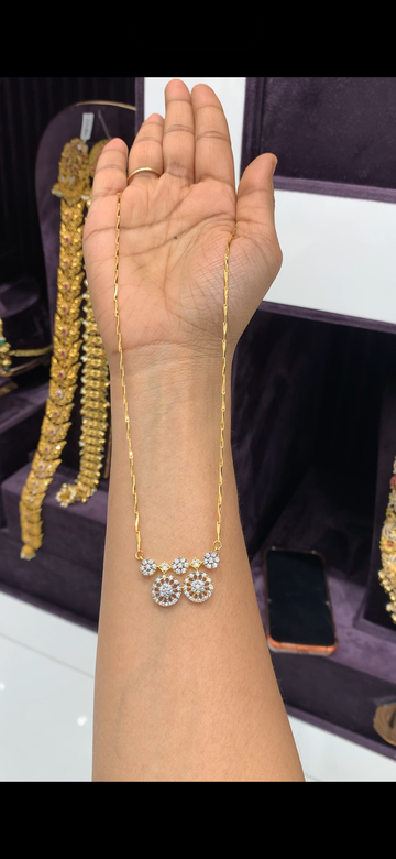 Beautiful white stone mangalsutra pendant with simple chain 18 inchs long