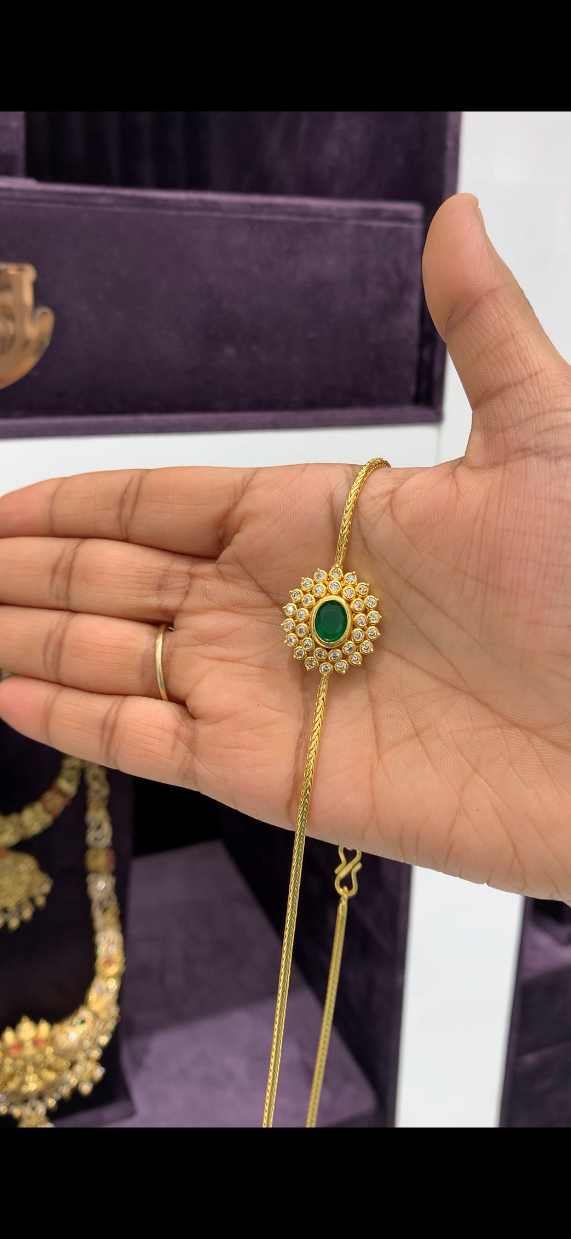 Beautiful 24 inchs long thali chain with side pendant