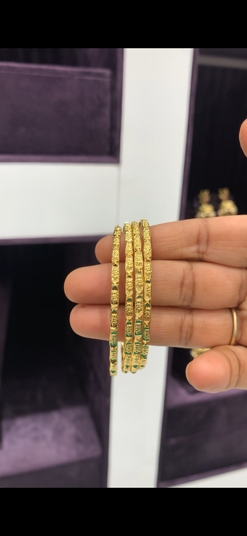 Beautiful microplated bangles with Lakshmi devi design