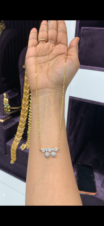 Beautiful GJ polish mangalsutra pendant with simple chain 18 inchs long
