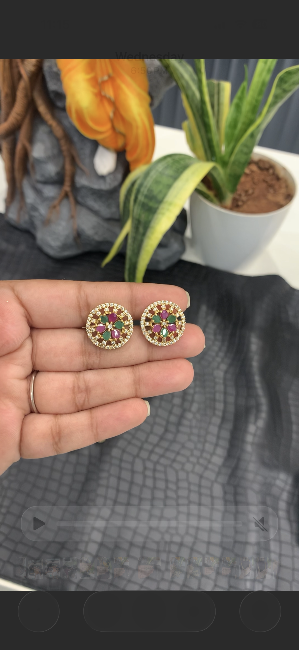 Beautiful multi stone studs with screw back