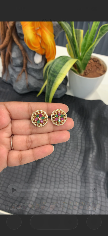 Beautiful multi stone studs with screw back