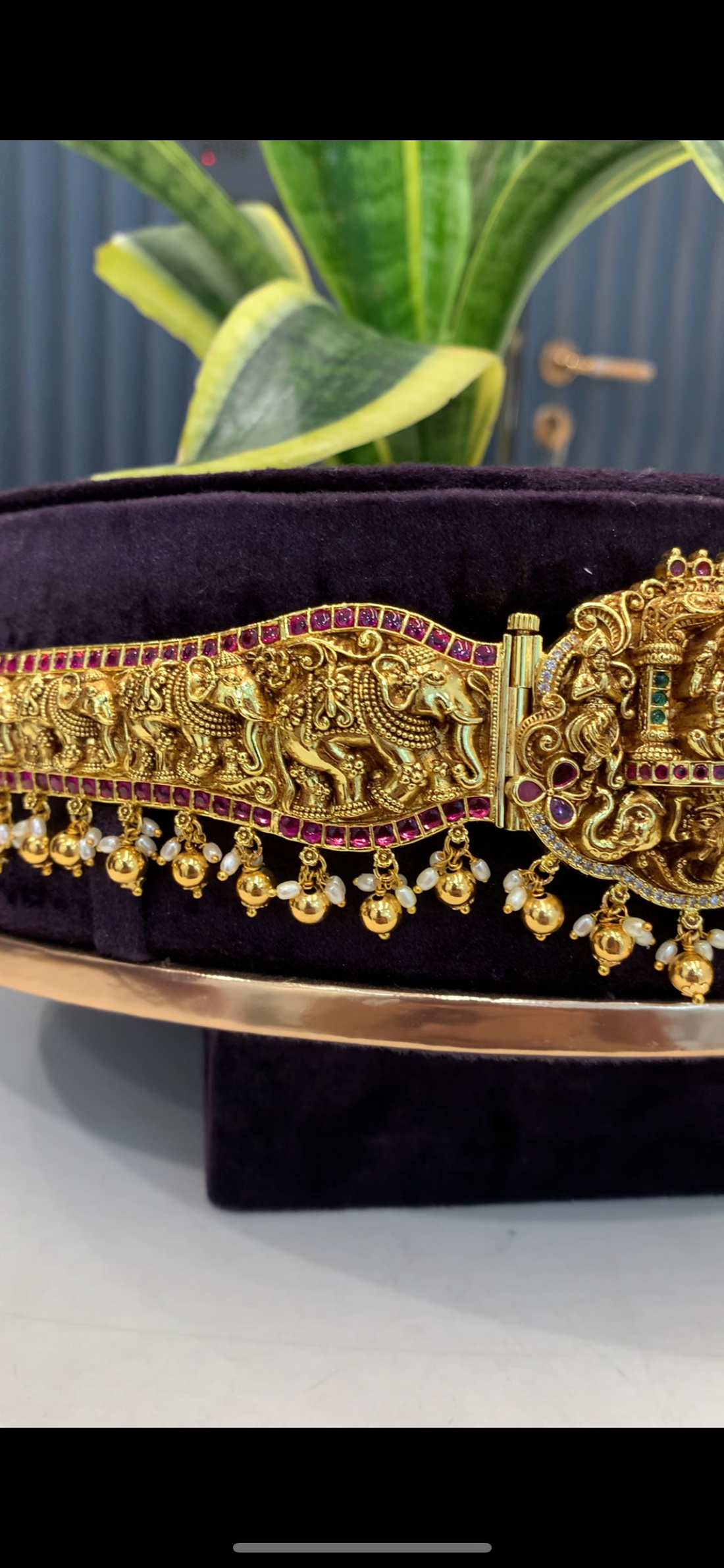 Beautiful lakshmi devi adult vaddanam with gold balls
