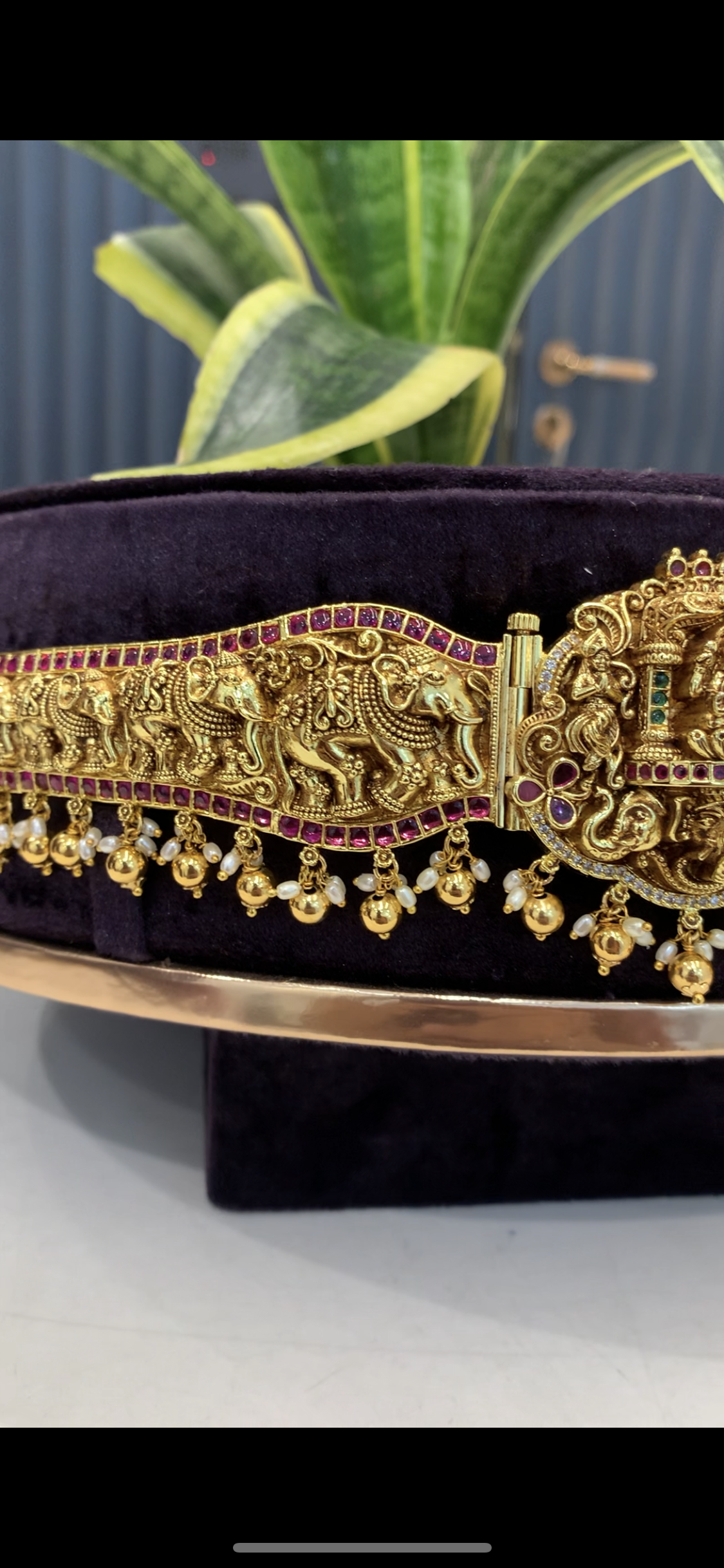 Beautiful lakshmi devi adult vaddanam with gold balls