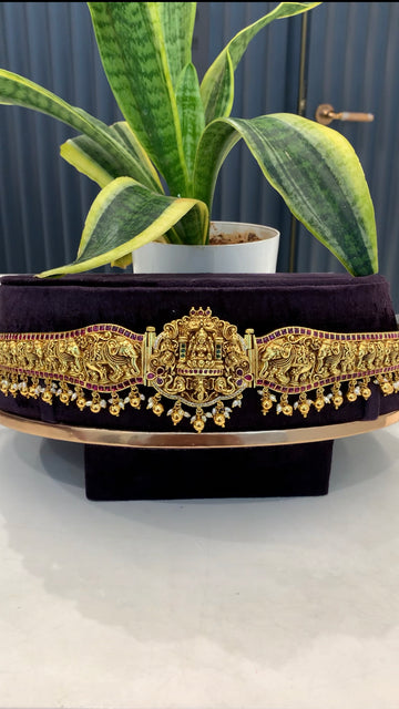 Beautiful lakshmi devi adult vaddanam with gold balls