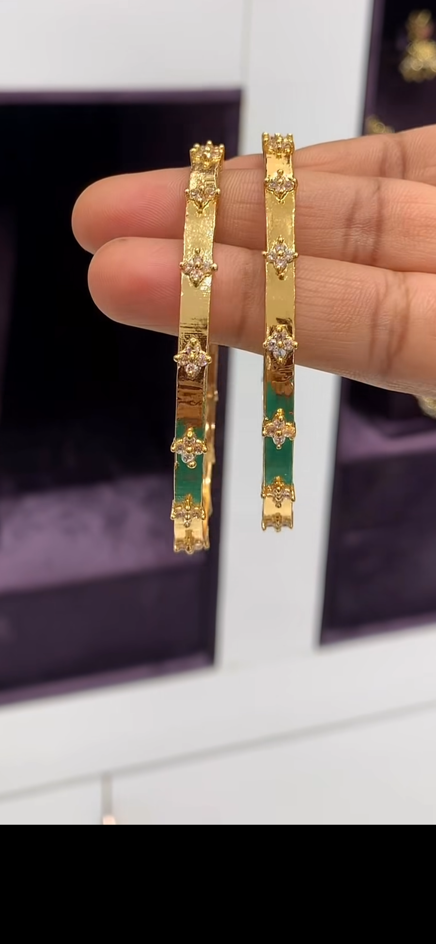 Beautiful white stone bangles
