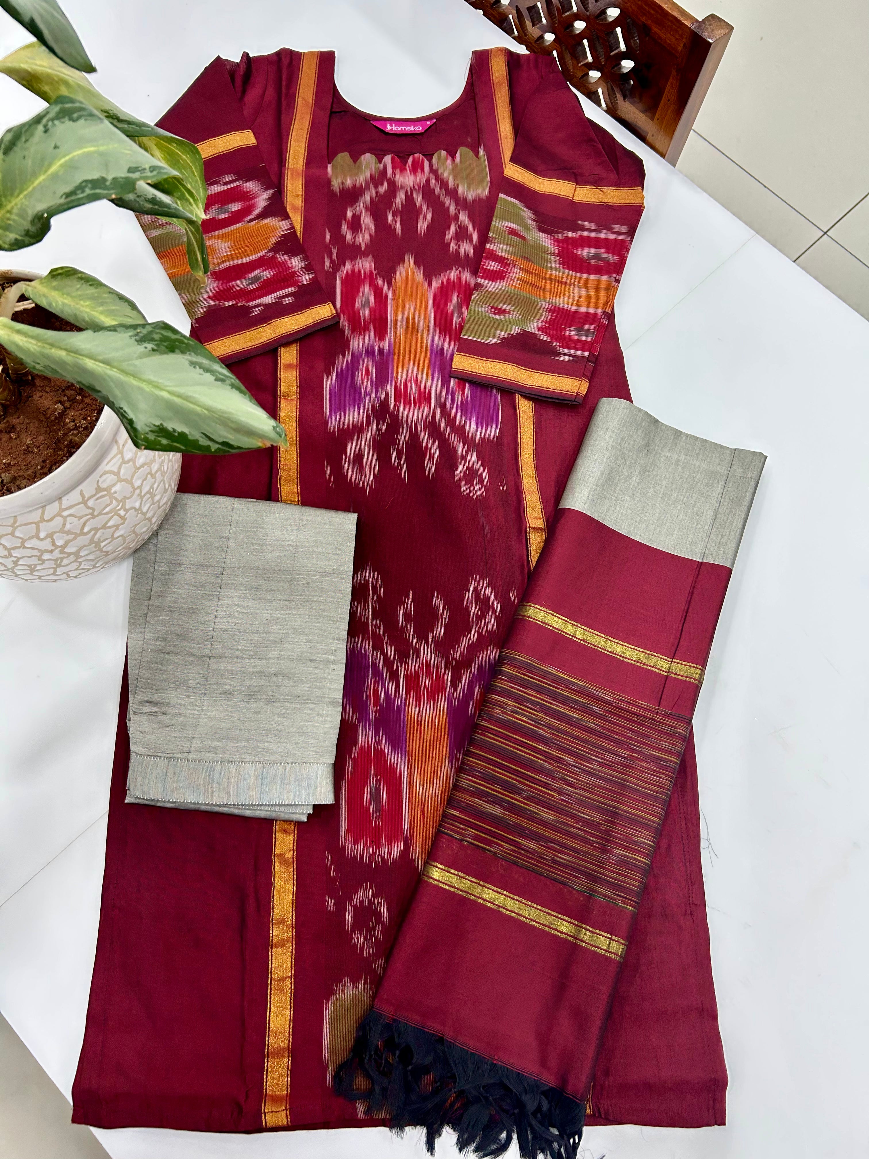 Pochampally straight cut 3-piece set