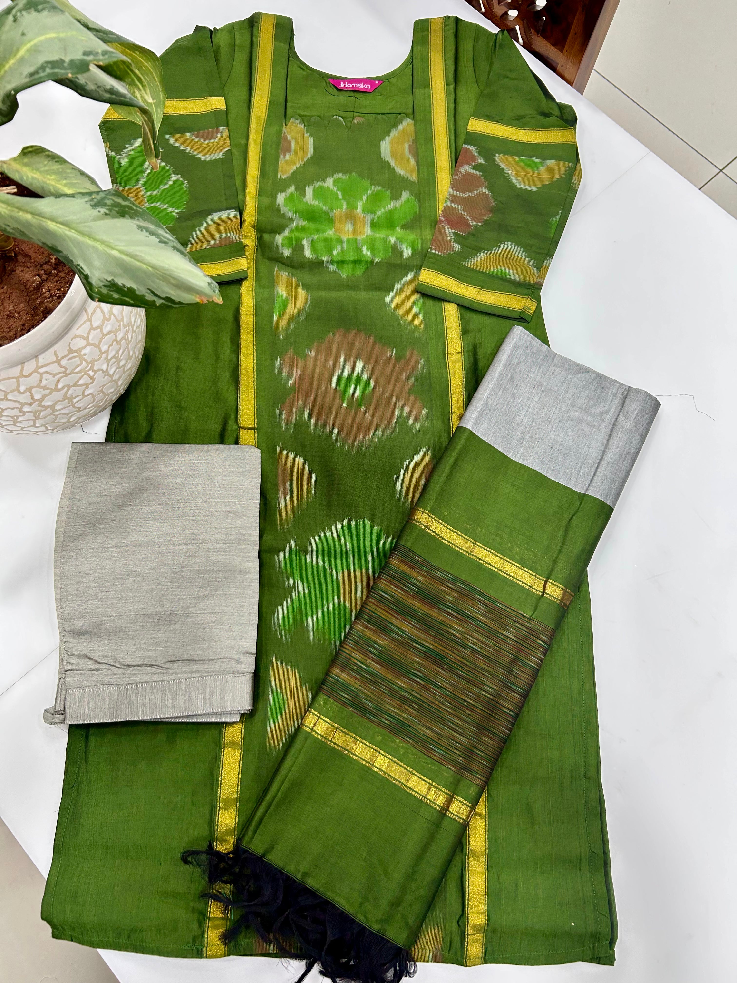 Pochampally straight cut 3-piece set